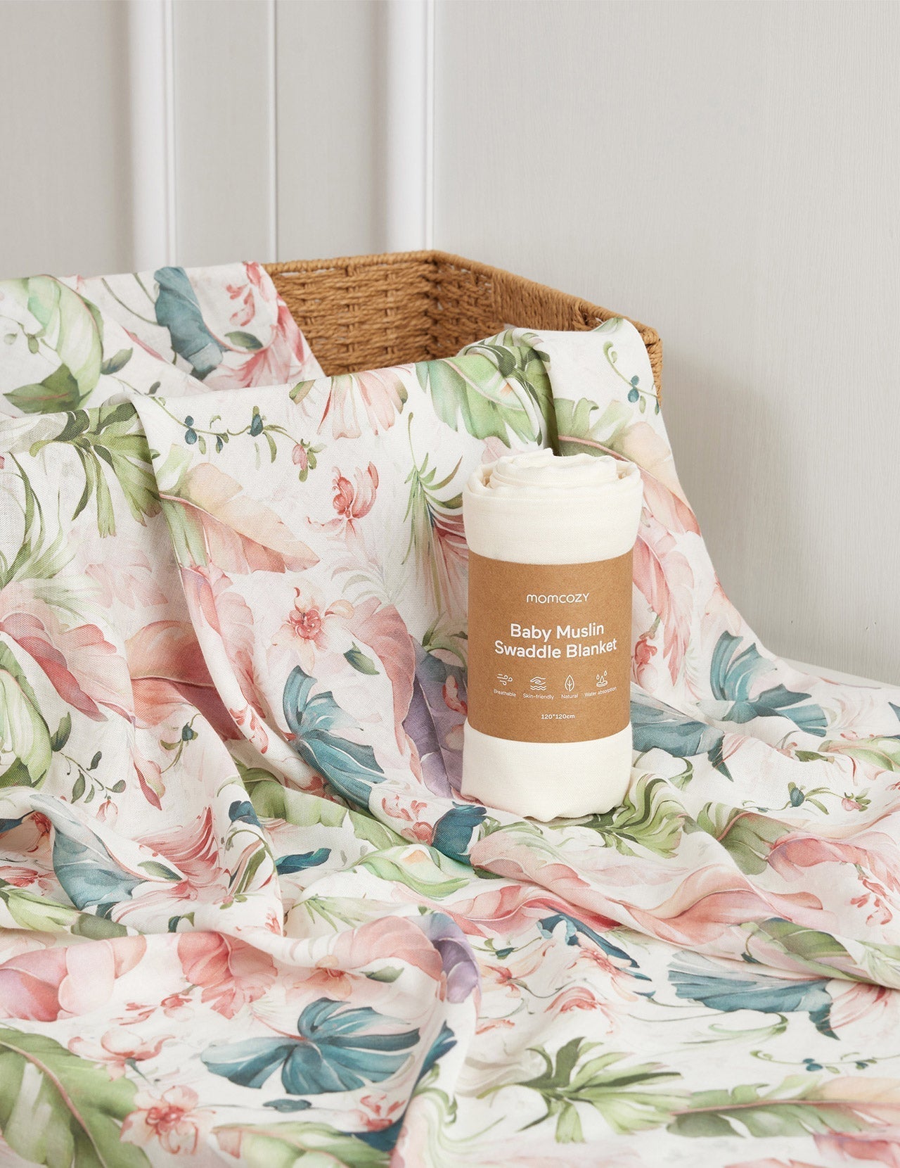 Momcozy Softness Swaddle Decken - Schöner Kaninchen (2 Pack)