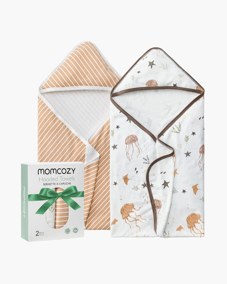 Translation missing: es.Toalla con capucha de bebé Momcozy para la ducha recién nacida - 2 recuento (paquete de 1)