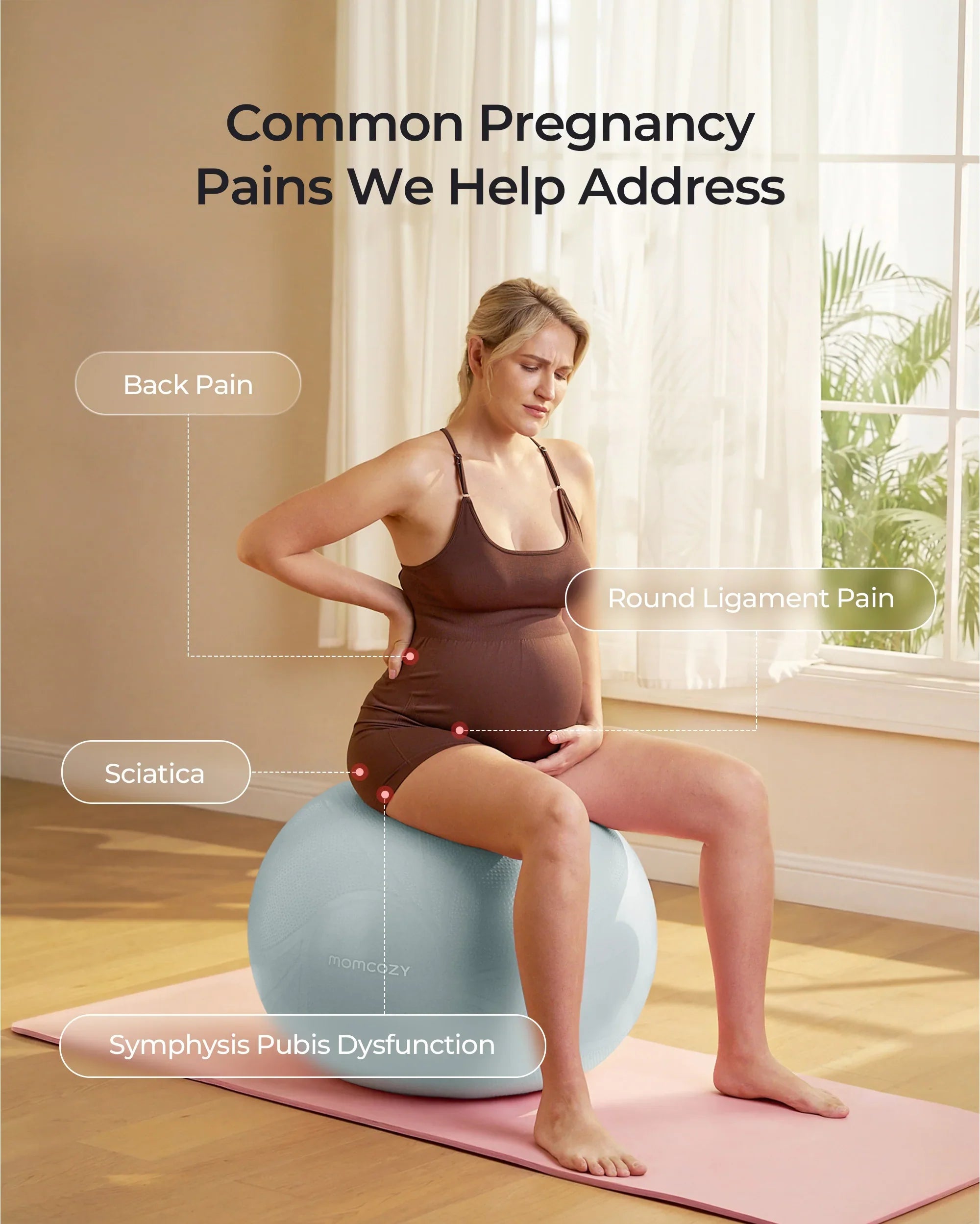 Momcozy BirthEase Maternity Exercise Ball-Glacier Blue