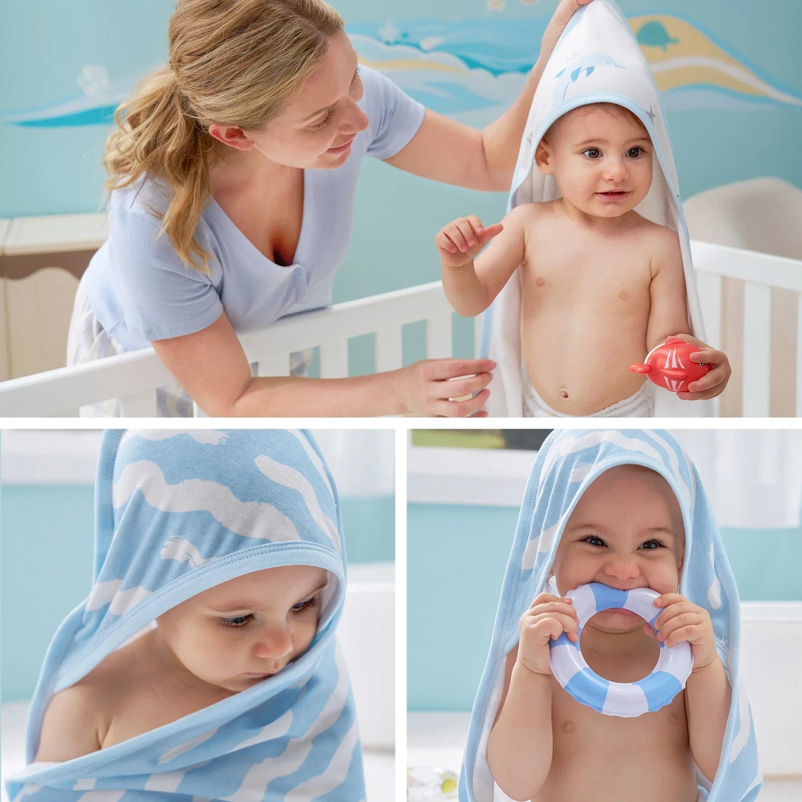 MOMCOZY BABY HOODED TELETEL FÜR NEUBORN DUUBE - 2 Zählung (Packung von 1)