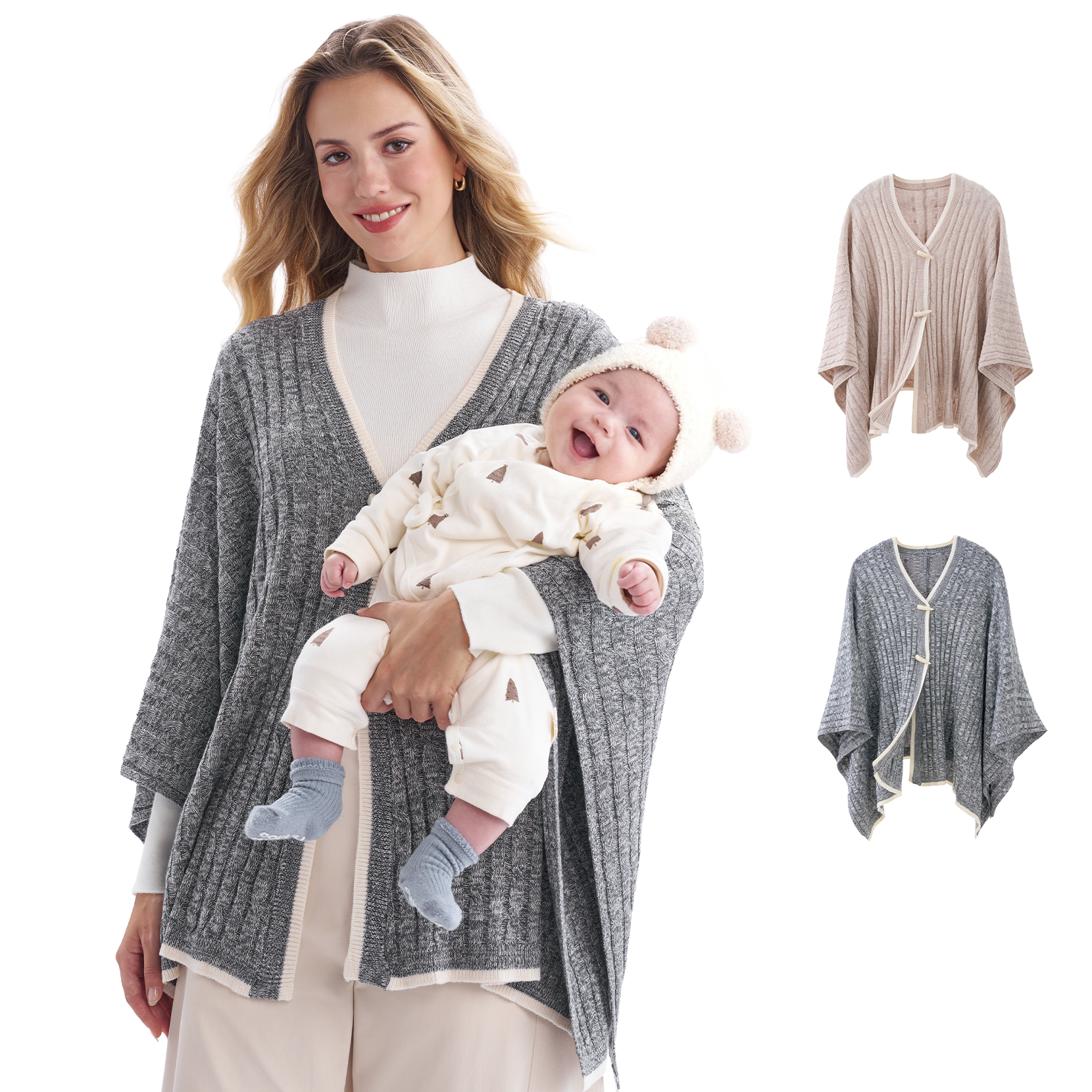 Momcozy Chusta do Karmienia - Miękkie, Oddychające, Wielofunkcyjne Ponczo Zapewniające Prywatność