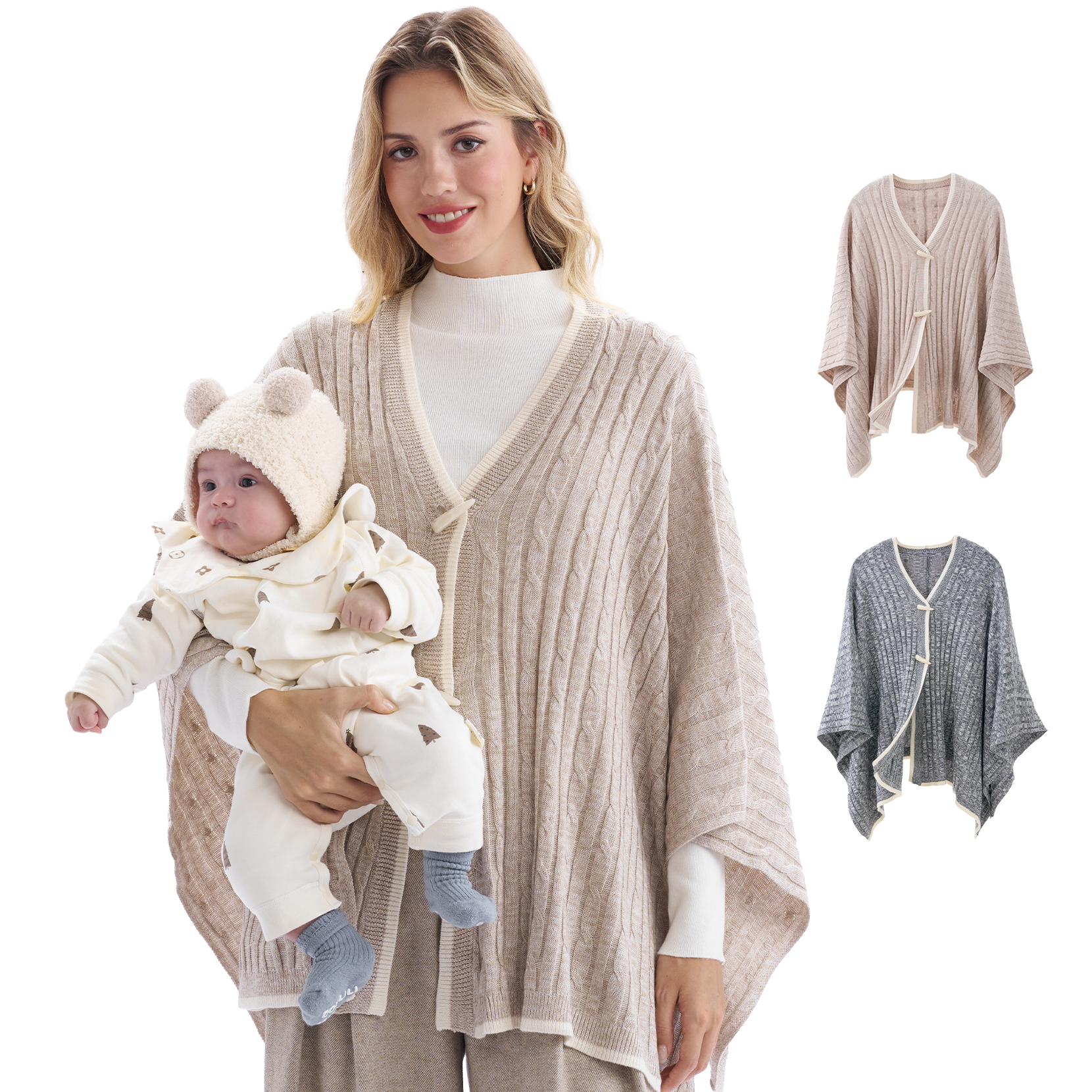 Momcozy Chusta do Karmienia - Miękkie, Oddychające, Wielofunkcyjne Ponczo Zapewniające Prywatność