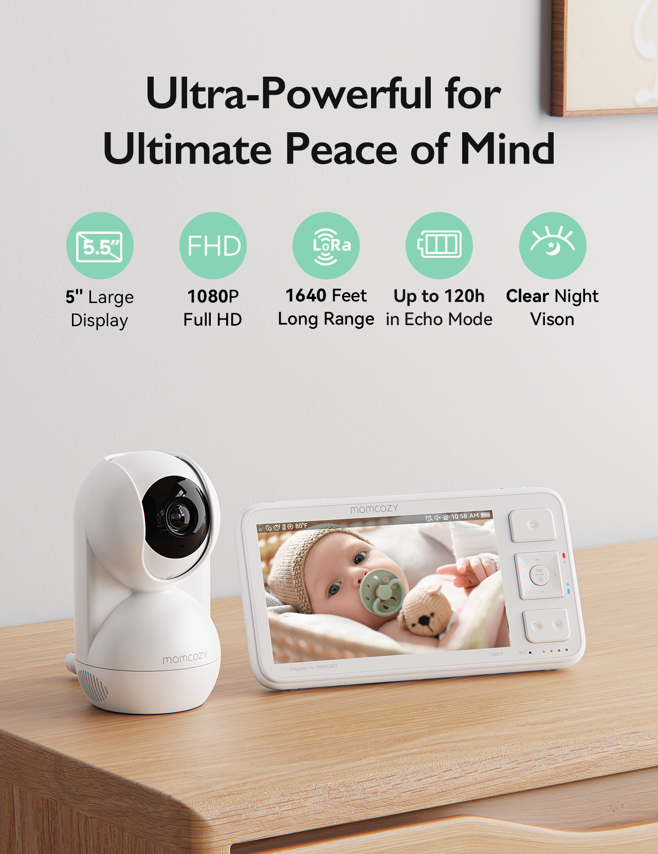 Momcozy 5.5-inch Full HD Video Baby Monitor - BM03