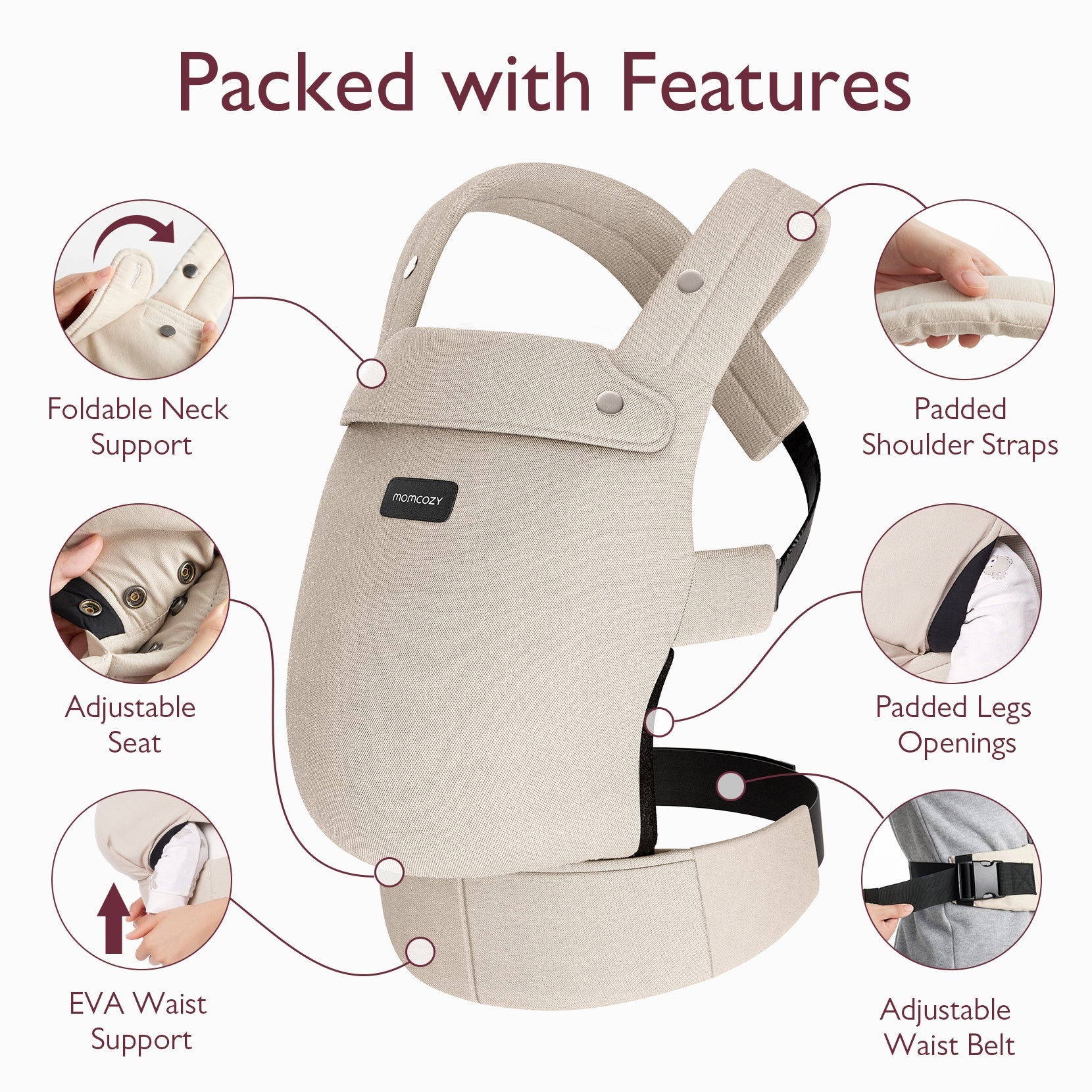 Porte-bébé Momcozy PureHug - Ergonomique, confortable & léger