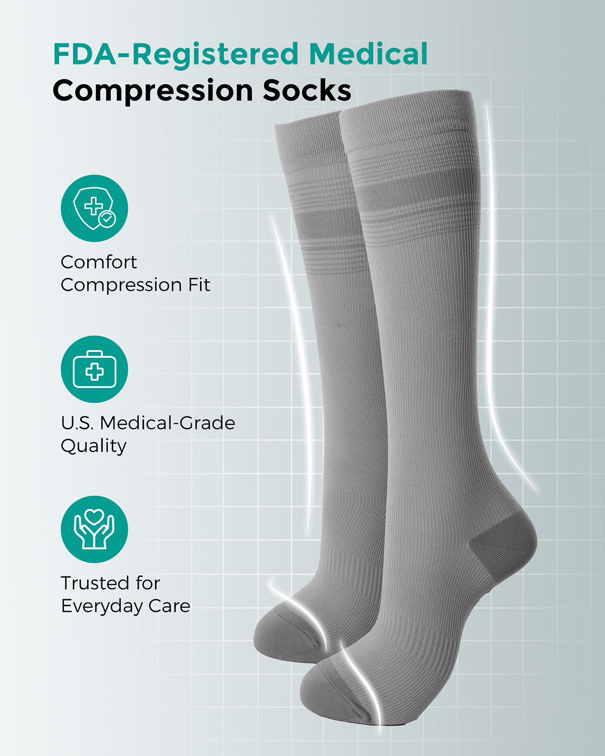 Momcozy Medical Socks 20-30mmHg 2 Pairs