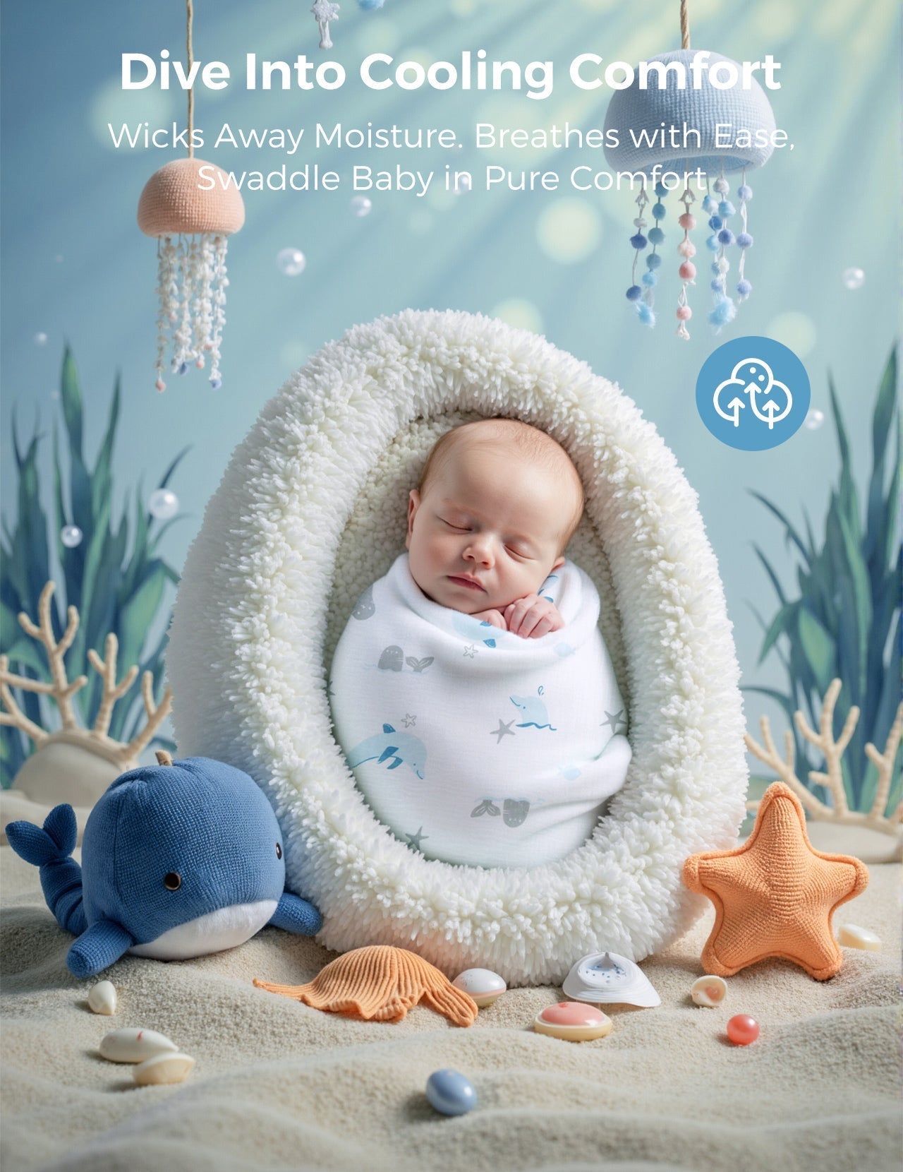 Momcozy Soiltness Smouddle Couvertures - Fleur violette (2 pack)