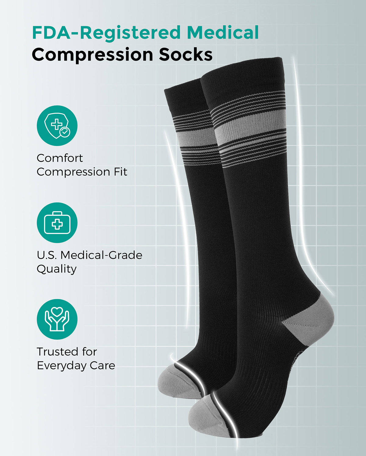 Momcozy Medical Socks 20-30mmHg 2 Pairs
