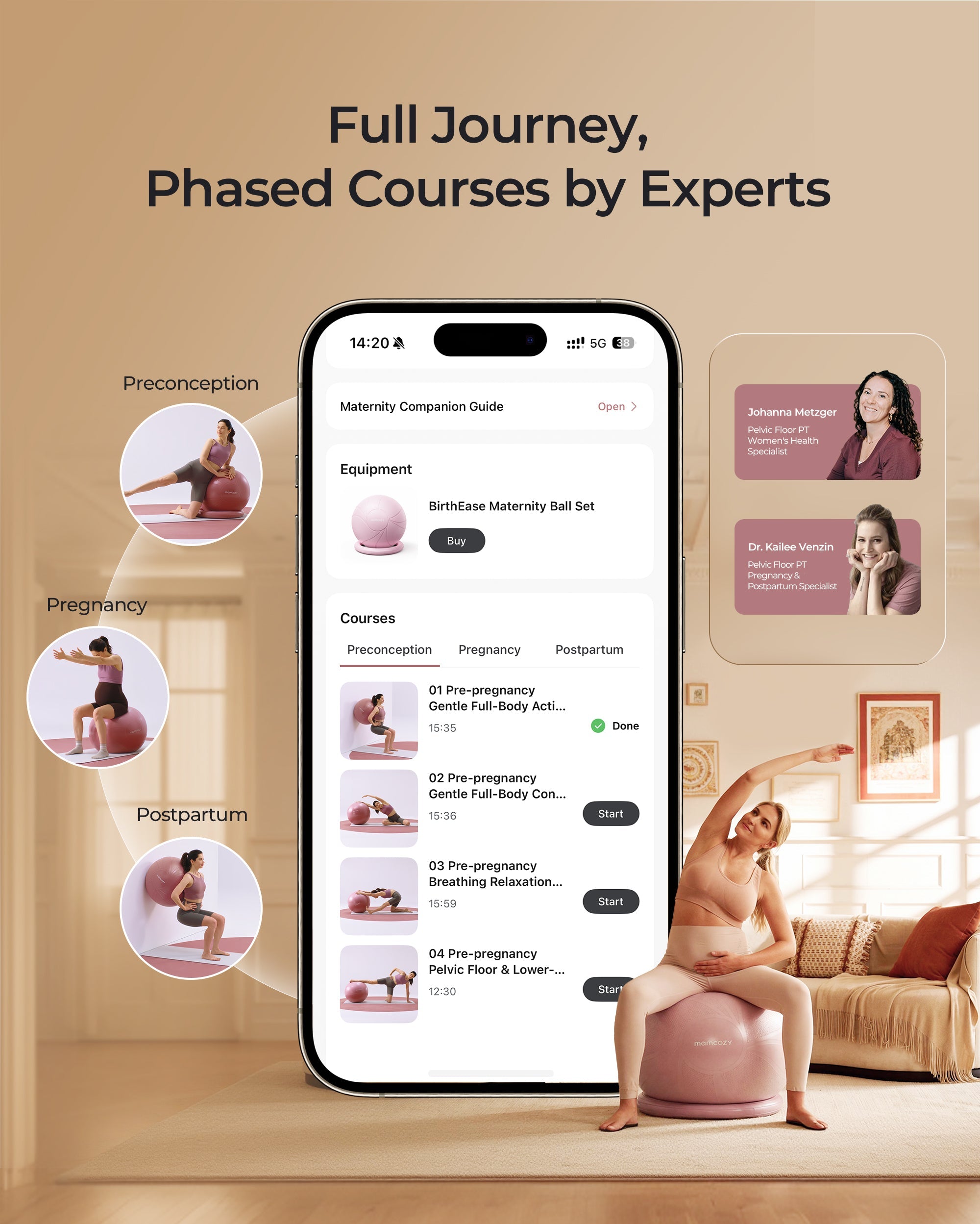 Momcozy BirthEase Pregnancy Ball Set—Maternity Exercise Ball