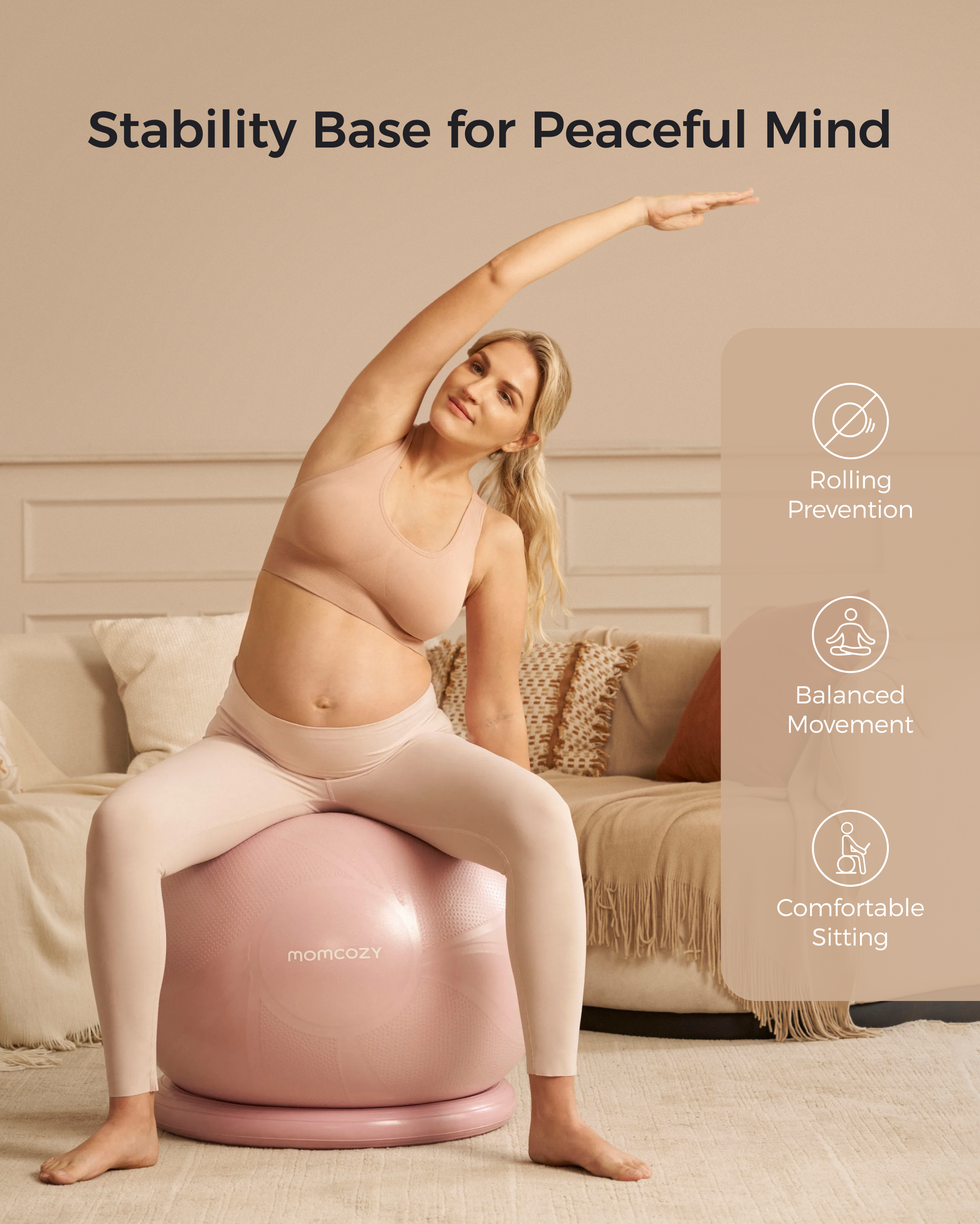 Momcozy BirthEase Pregnancy Ball Set—Maternity Exercise Ball