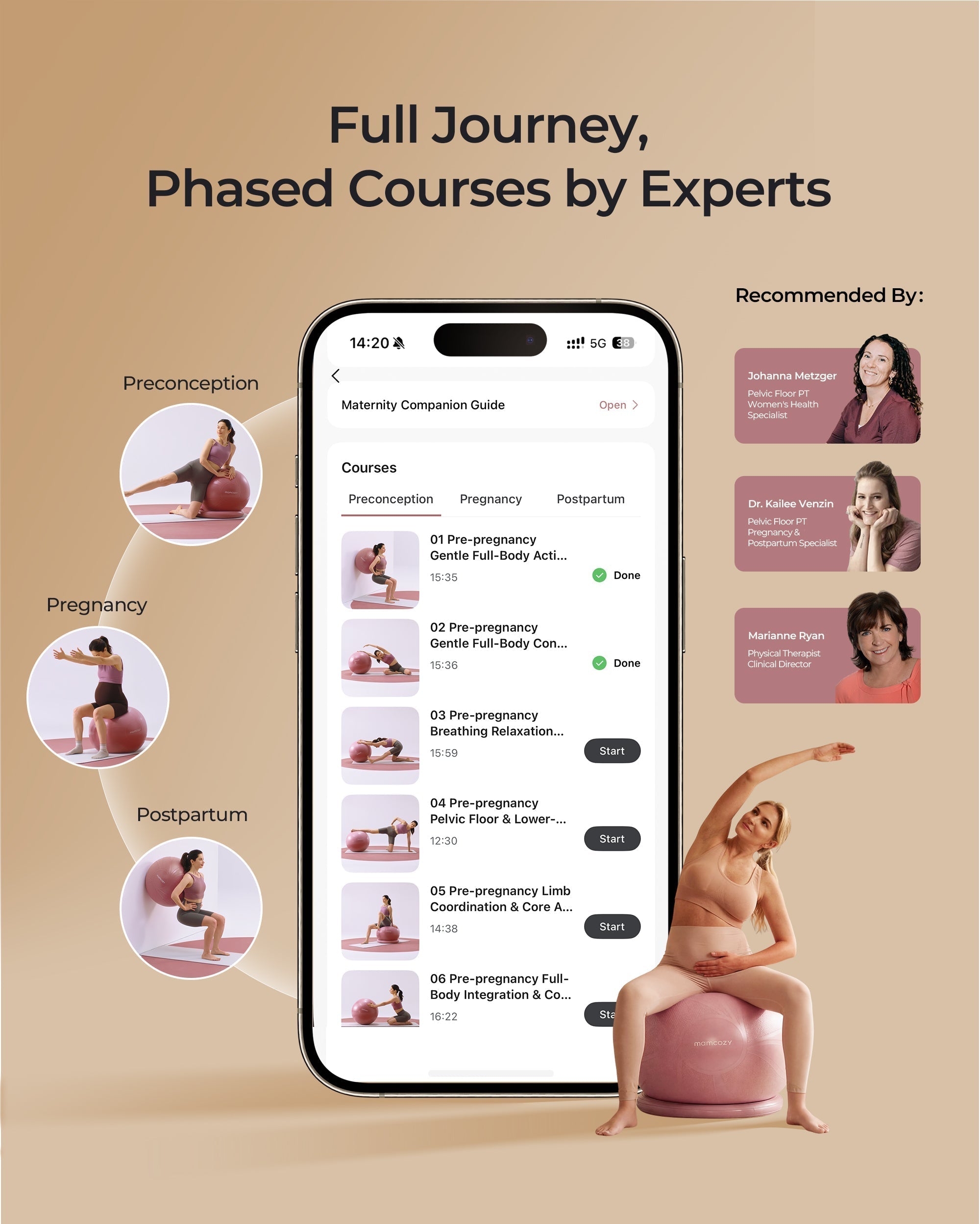 Momcozy BirthEase Pregnancy Ball Set—Maternity Exercise Ball