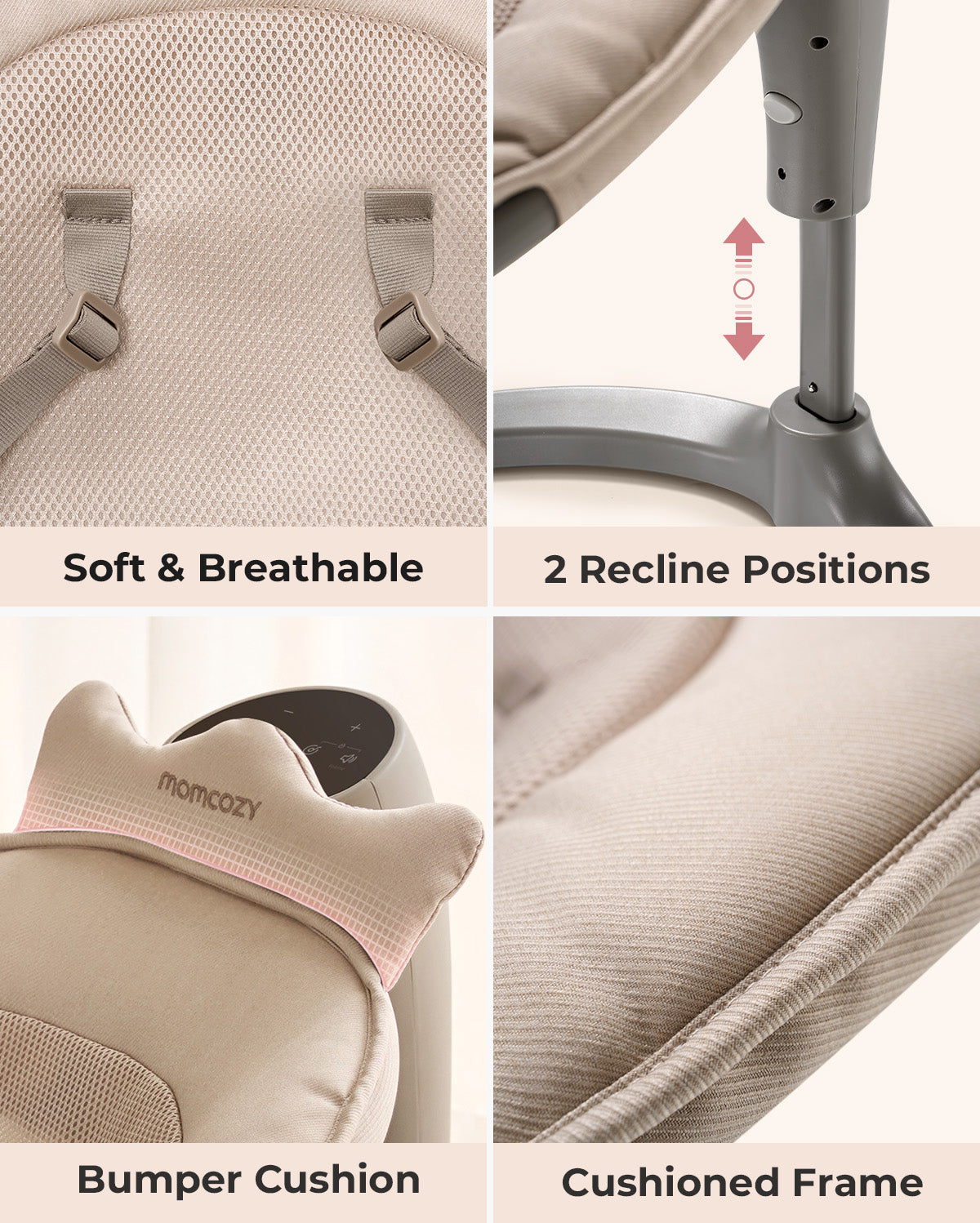 Columpio eléctrico para bebés 2 en 1 de Momcozy