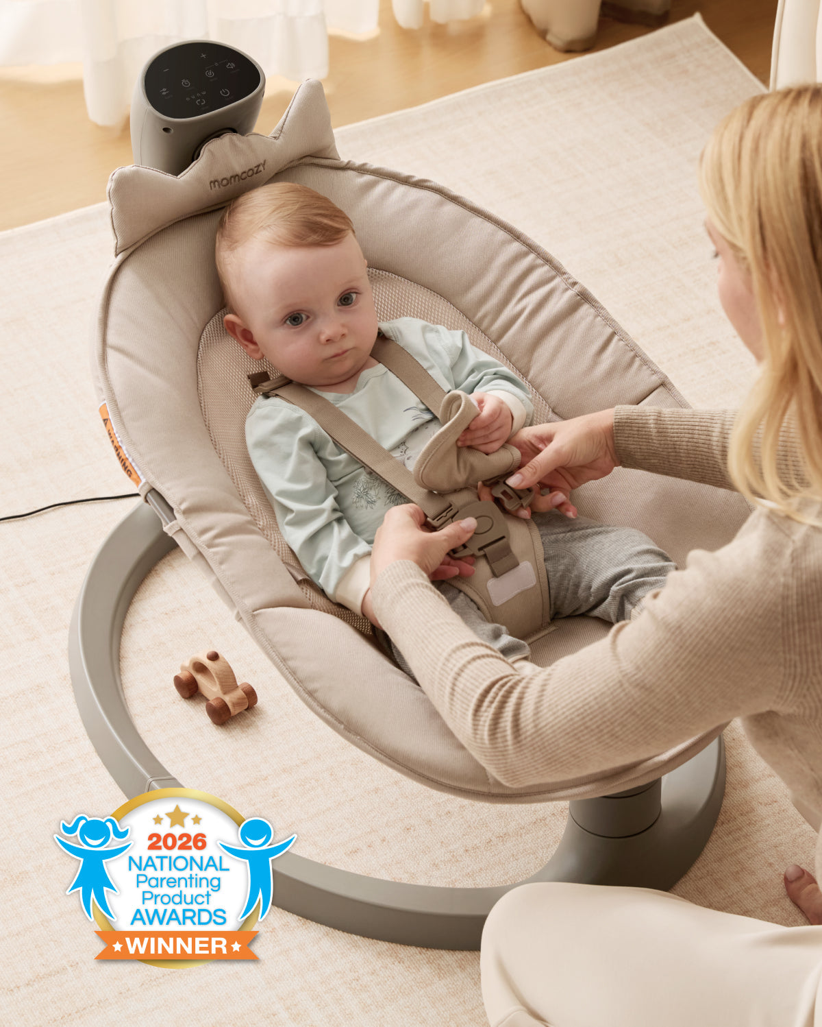 Columpio eléctrico para bebés 2 en 1 de Momcozy