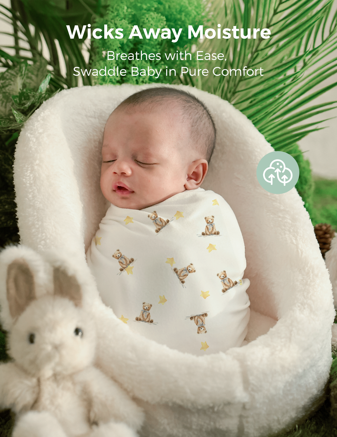 Momcozy Softness Smouddle Couvertures - Beau lapin (2 pack)