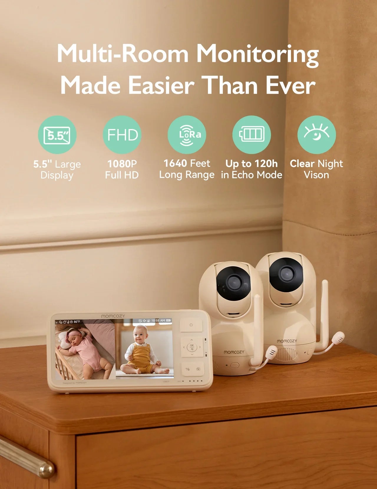Momcozy 5.5-inch Full HD Video Baby Monitor - BM03