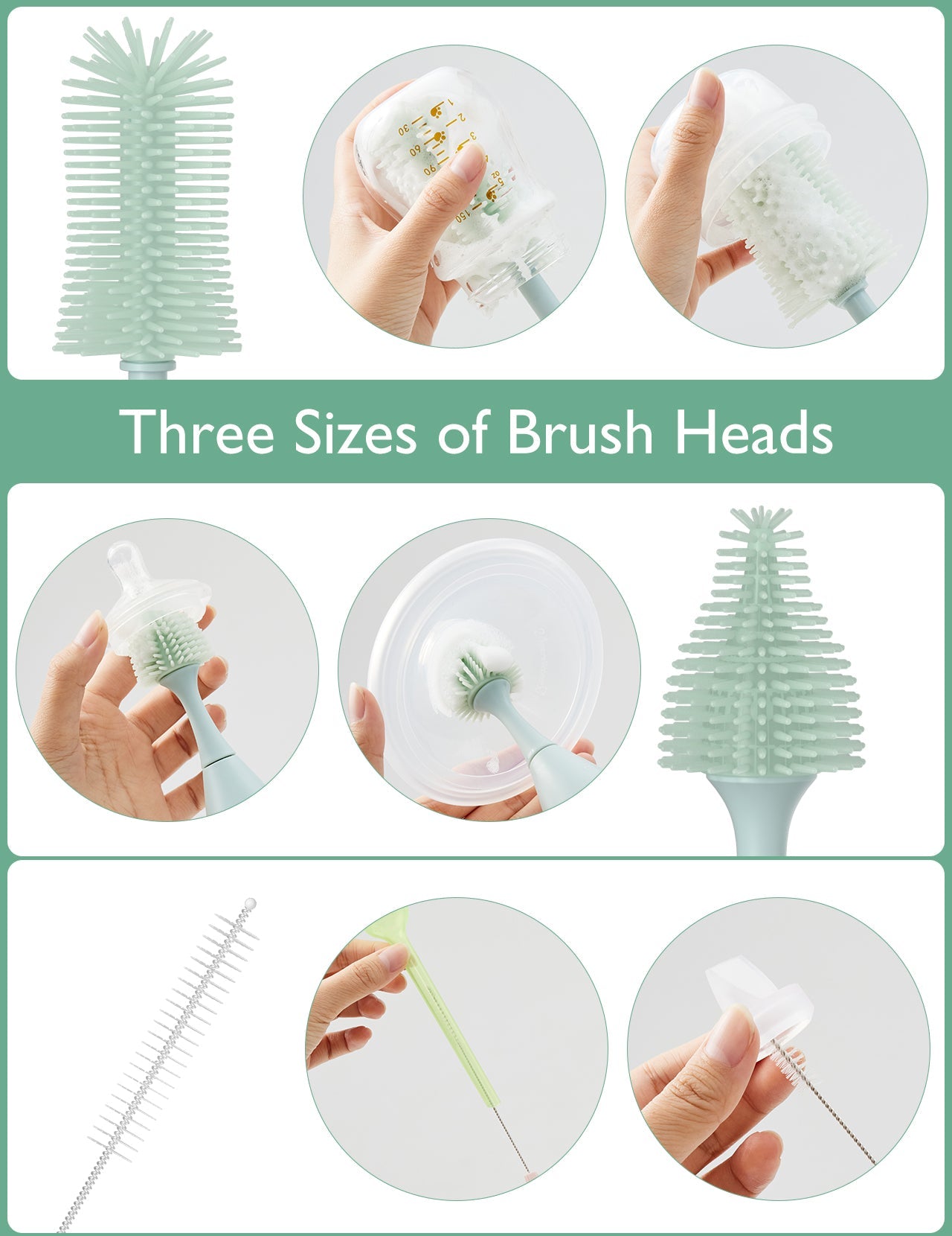Kit de brosse à biberon Momcozy Innovative Push-Press Design