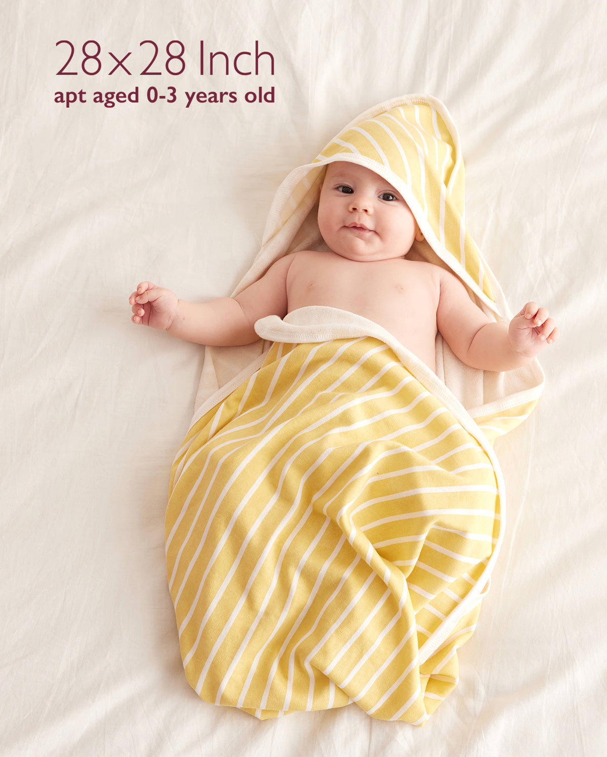 Lot de 2 serviettes à capuche pour bébé Momcozy – Motif Lemon Leaves