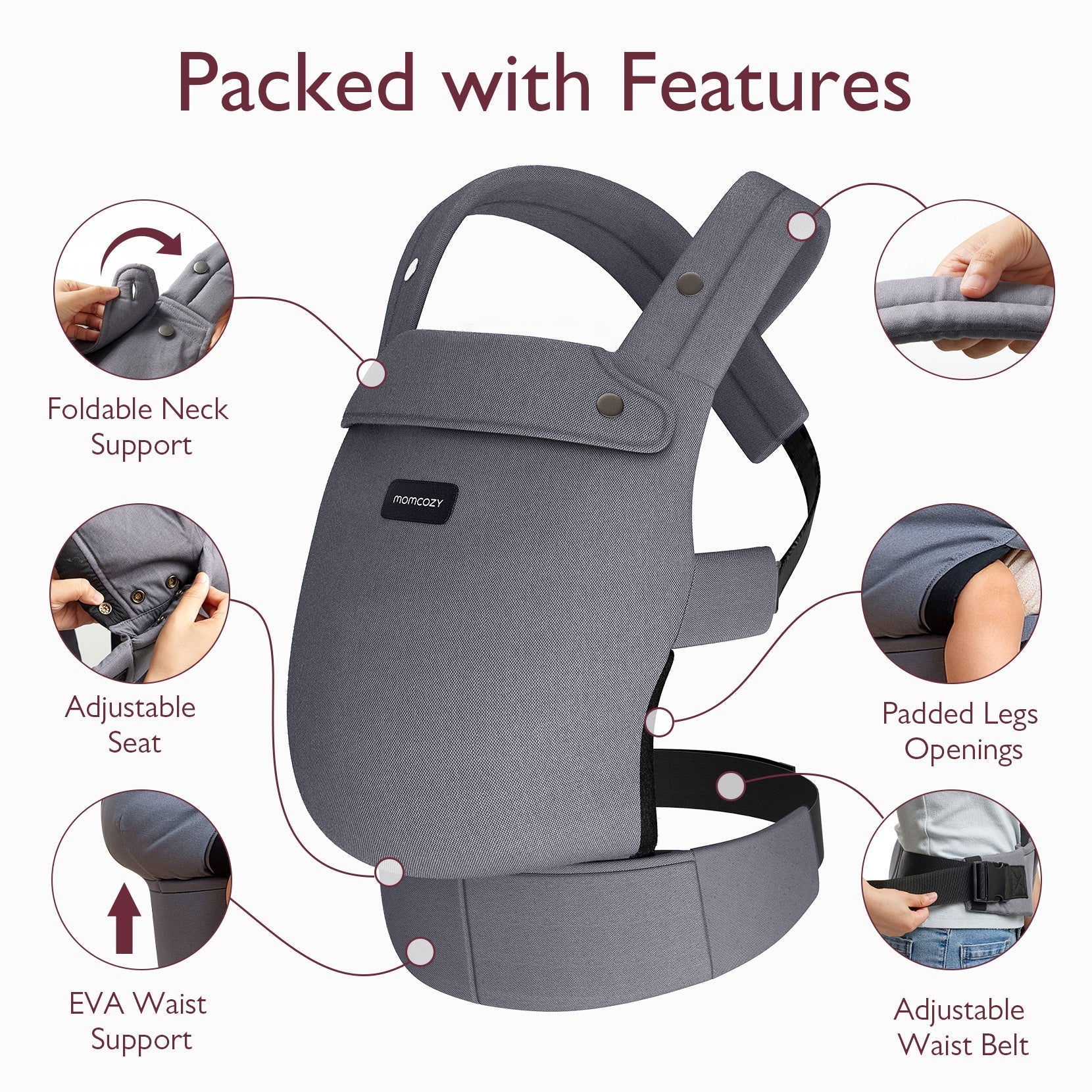 PureHug Baby Carrier - Grey Color