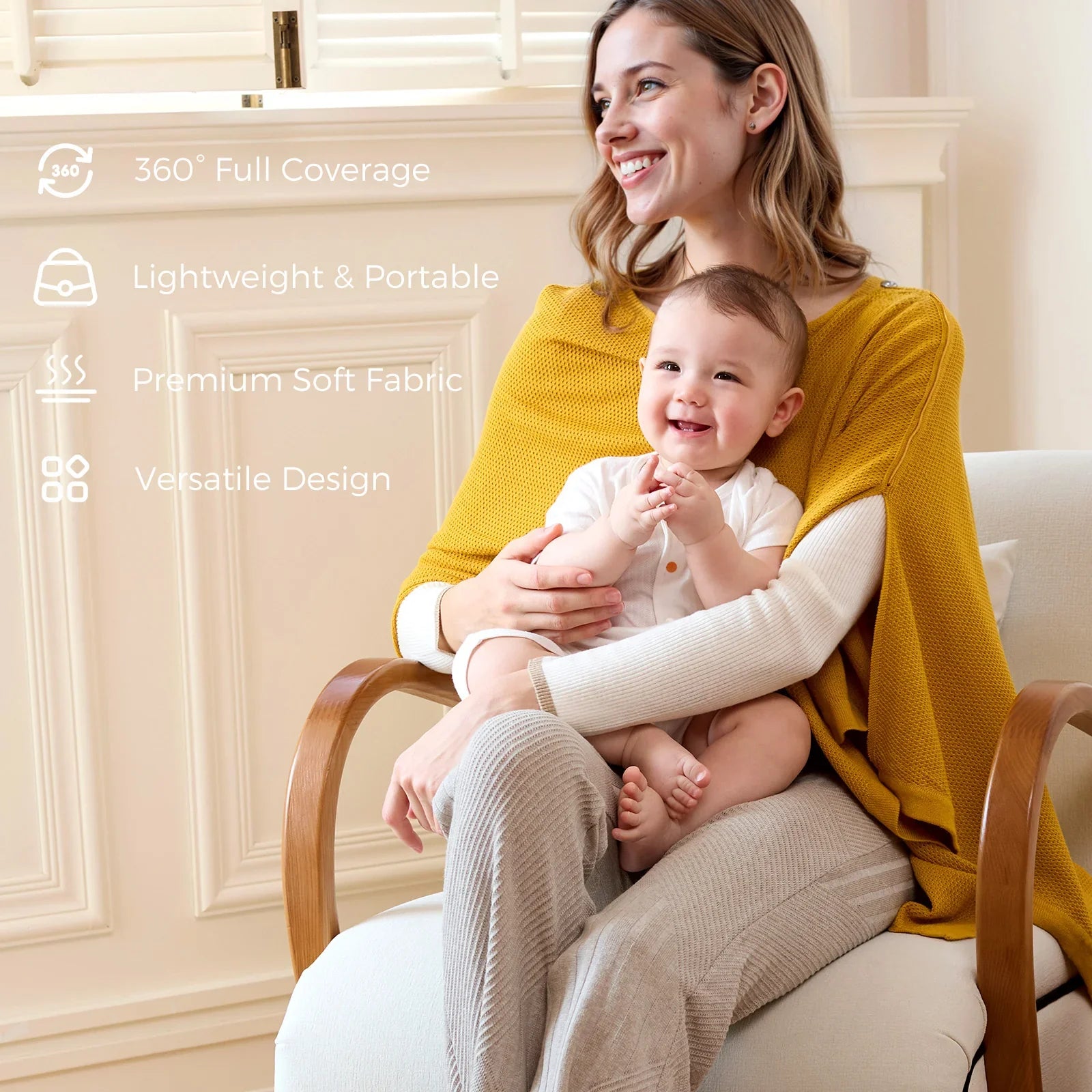 Couverture d'allaitement Momcozy - Poncho d'intimité doux, respirant et à usages multiples