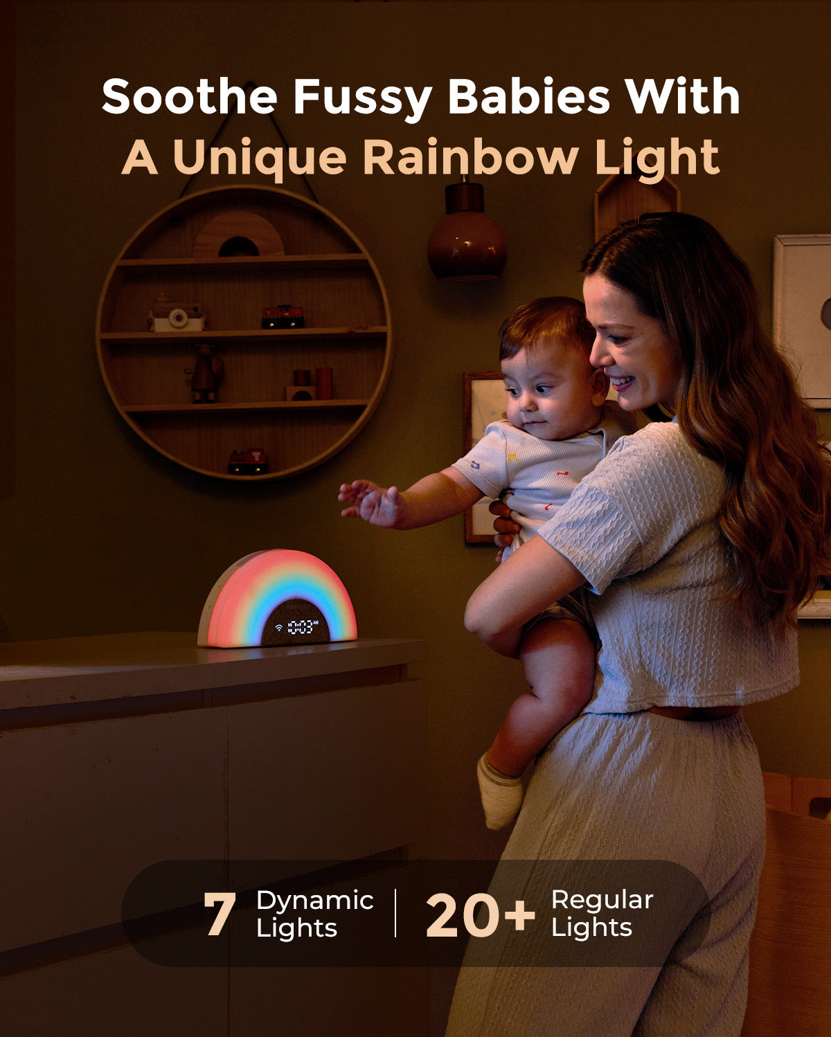 DreamSync™ Máquina de sonido inteligente para bebés - Luz arcoíris y control por app