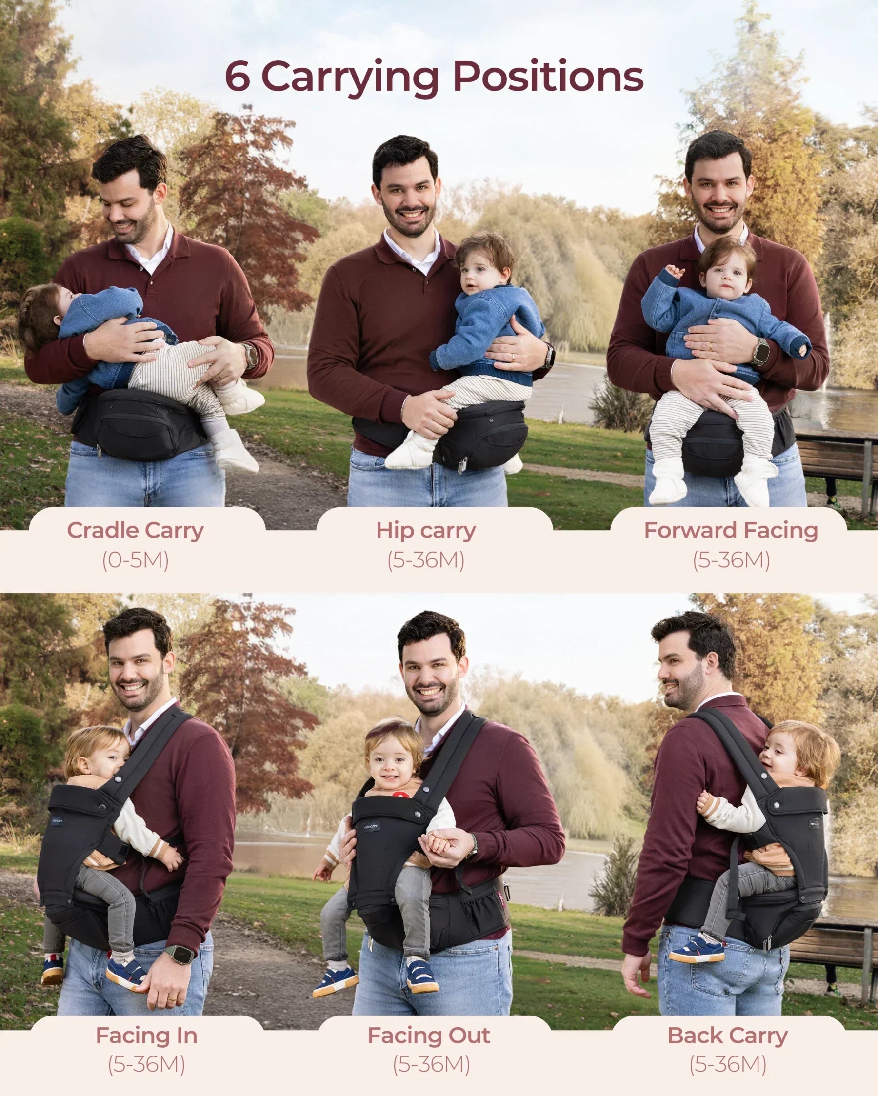 Momcozy 2-in-1 Nosidełko Biodrowe