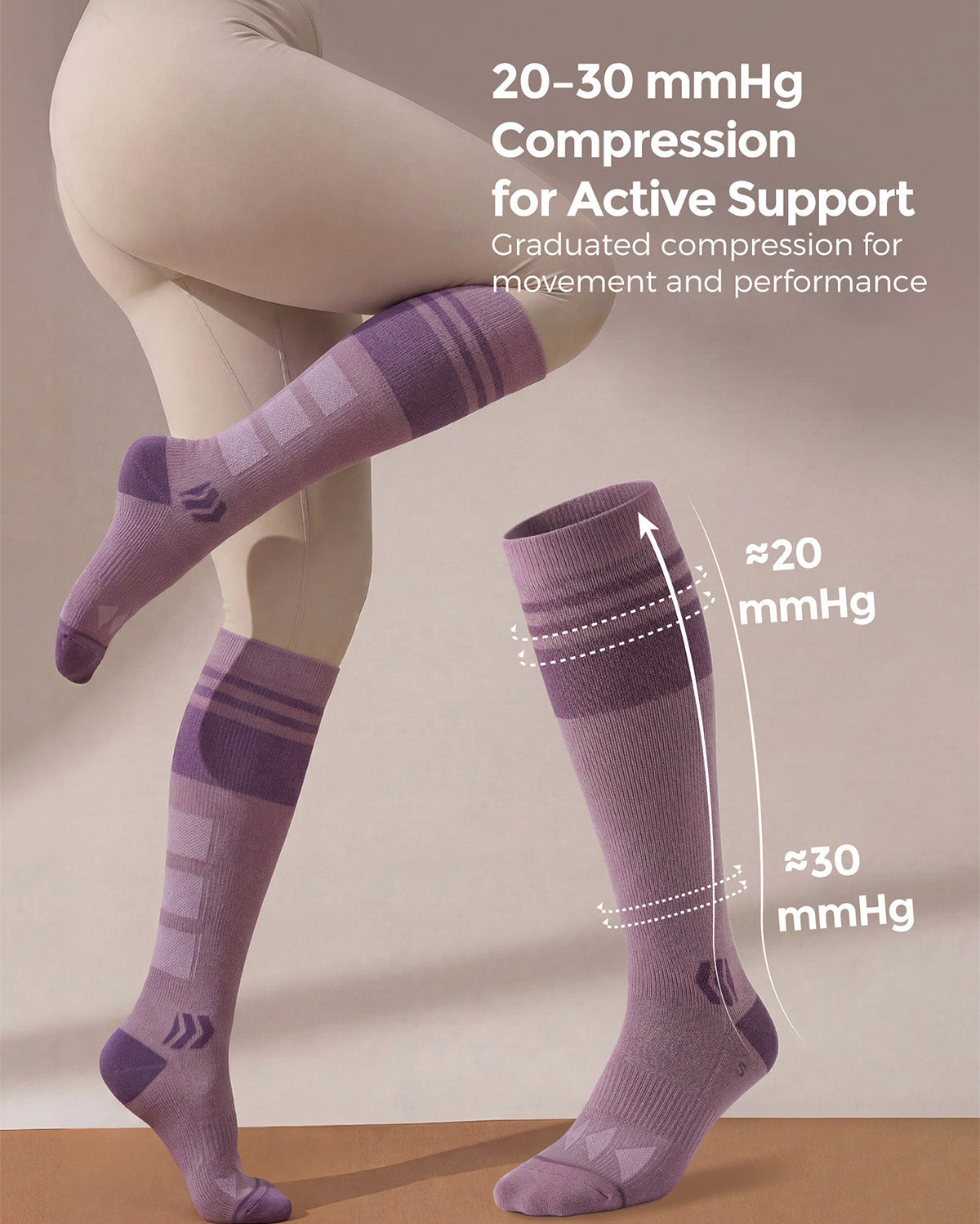 Momcozy Wide Calf Compression Socks 20-30mmHg for Sports 2 Pairs
