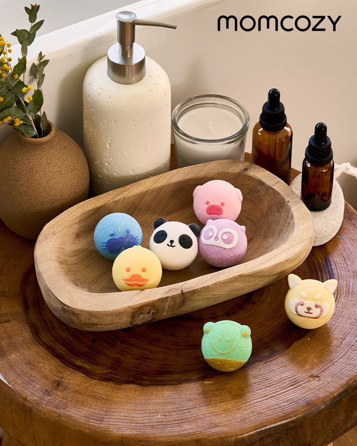Ensemble cadeau de bombes de bain biologique avec 7 formes animales mignonnes （14 pc）