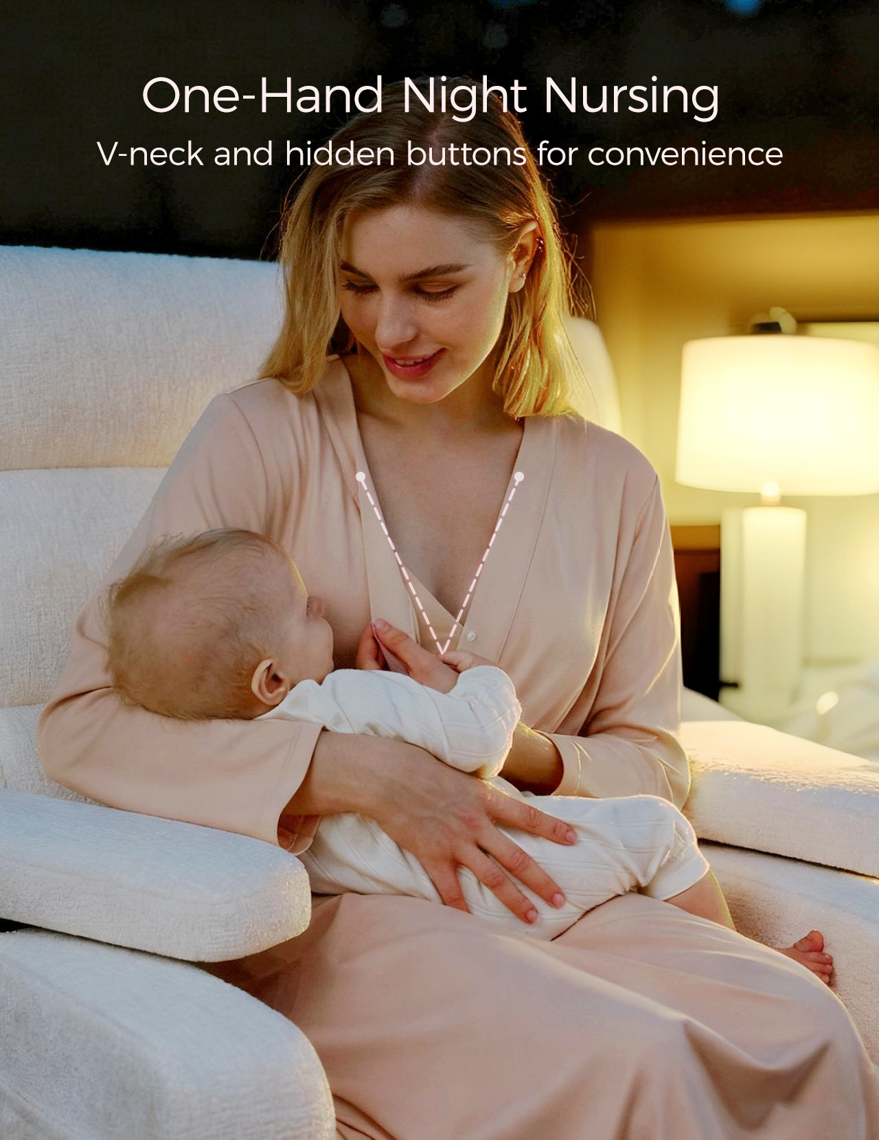 Momcozy Womens Nursing Maternity Nightgown for Breastfeeding