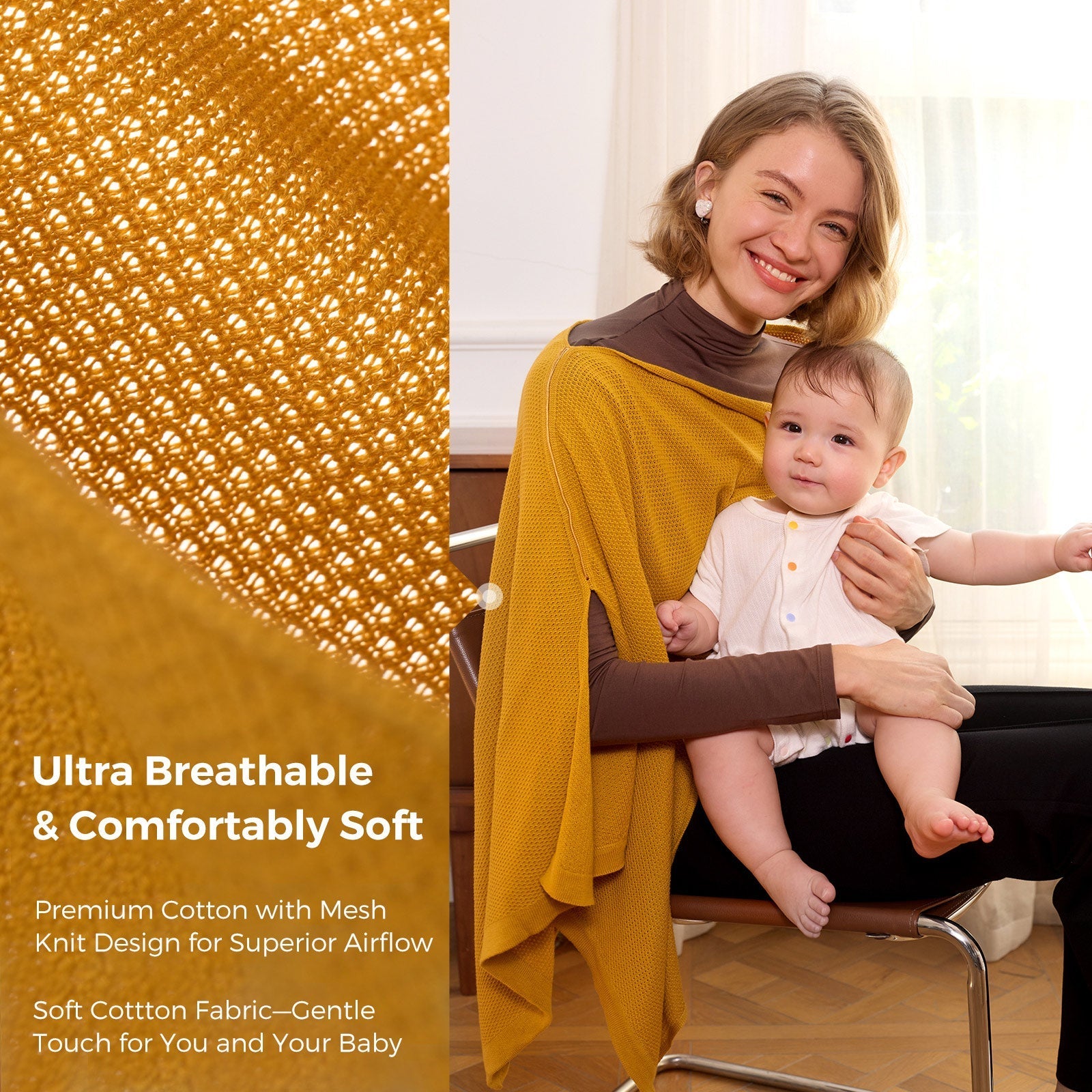 Couverture d'allaitement Momcozy - Poncho d'intimité doux, respirant et à usages multiples