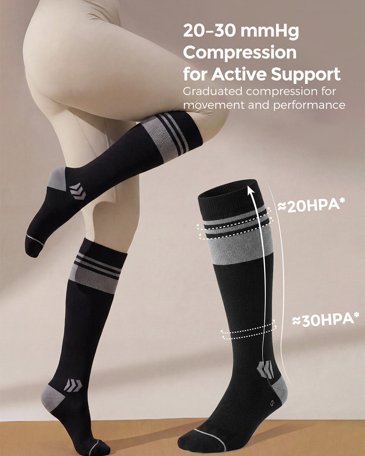 Momcozy Wide Calf Compression Socks 20-30mmHg for Sports 2 Pairs