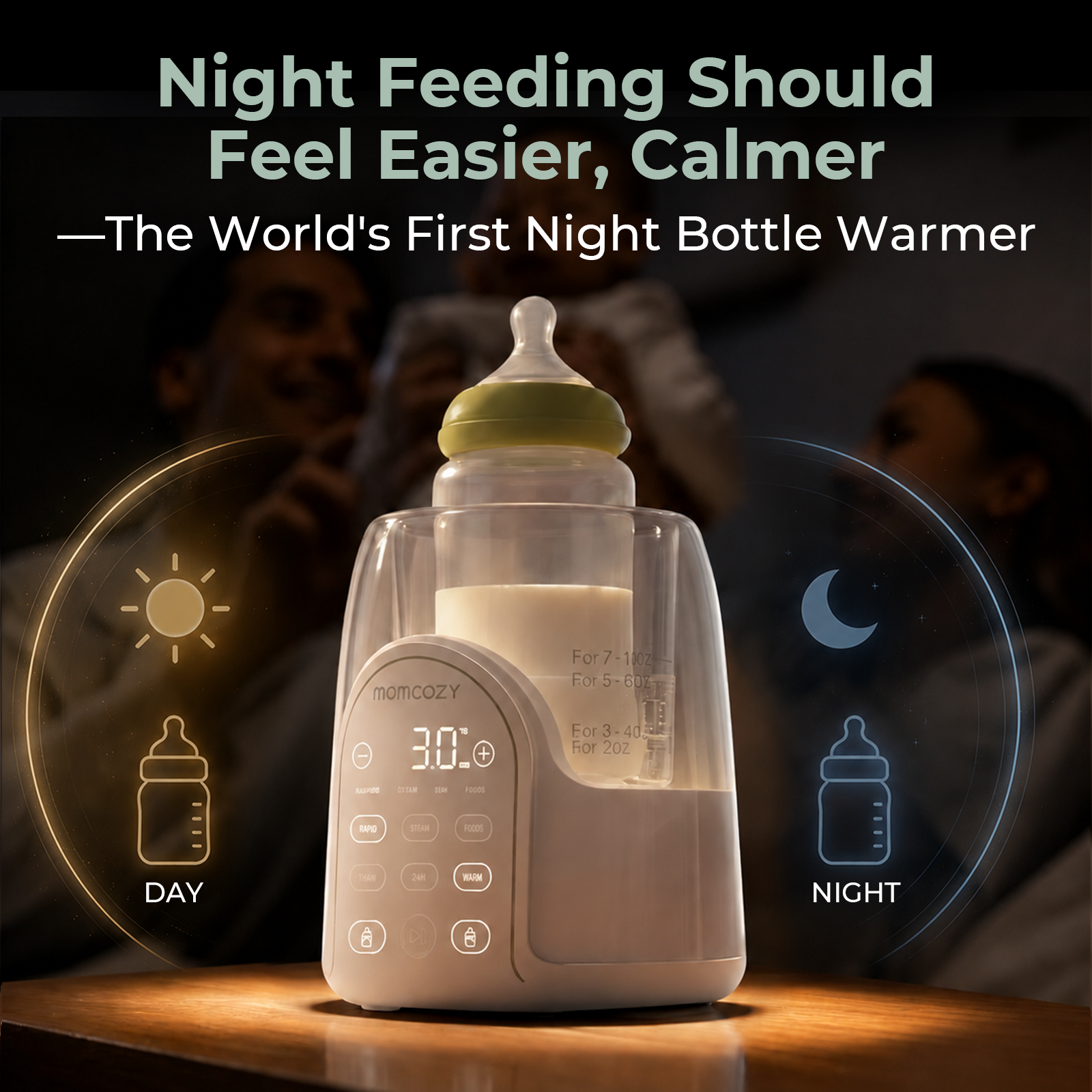 Momcozy Night Pro Baby Bottle Warmer - Night Feeding