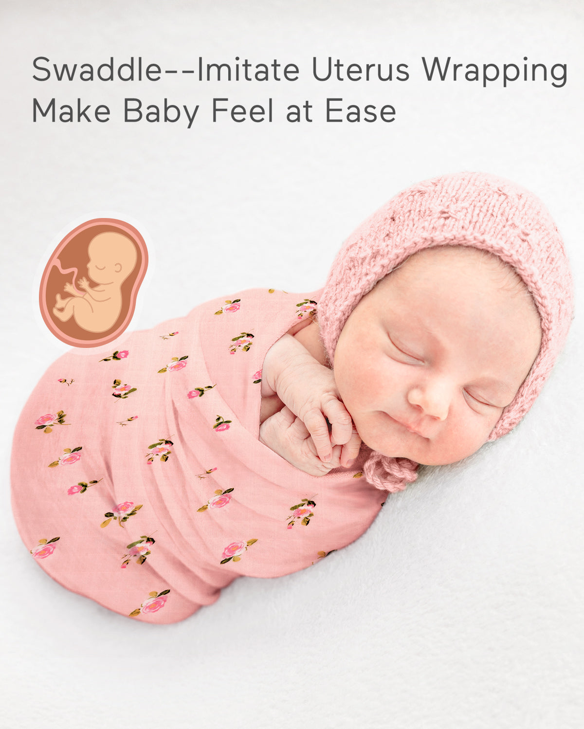 Momcozy Weichheit Swaddle Decken - Herzblume (4 Pack)