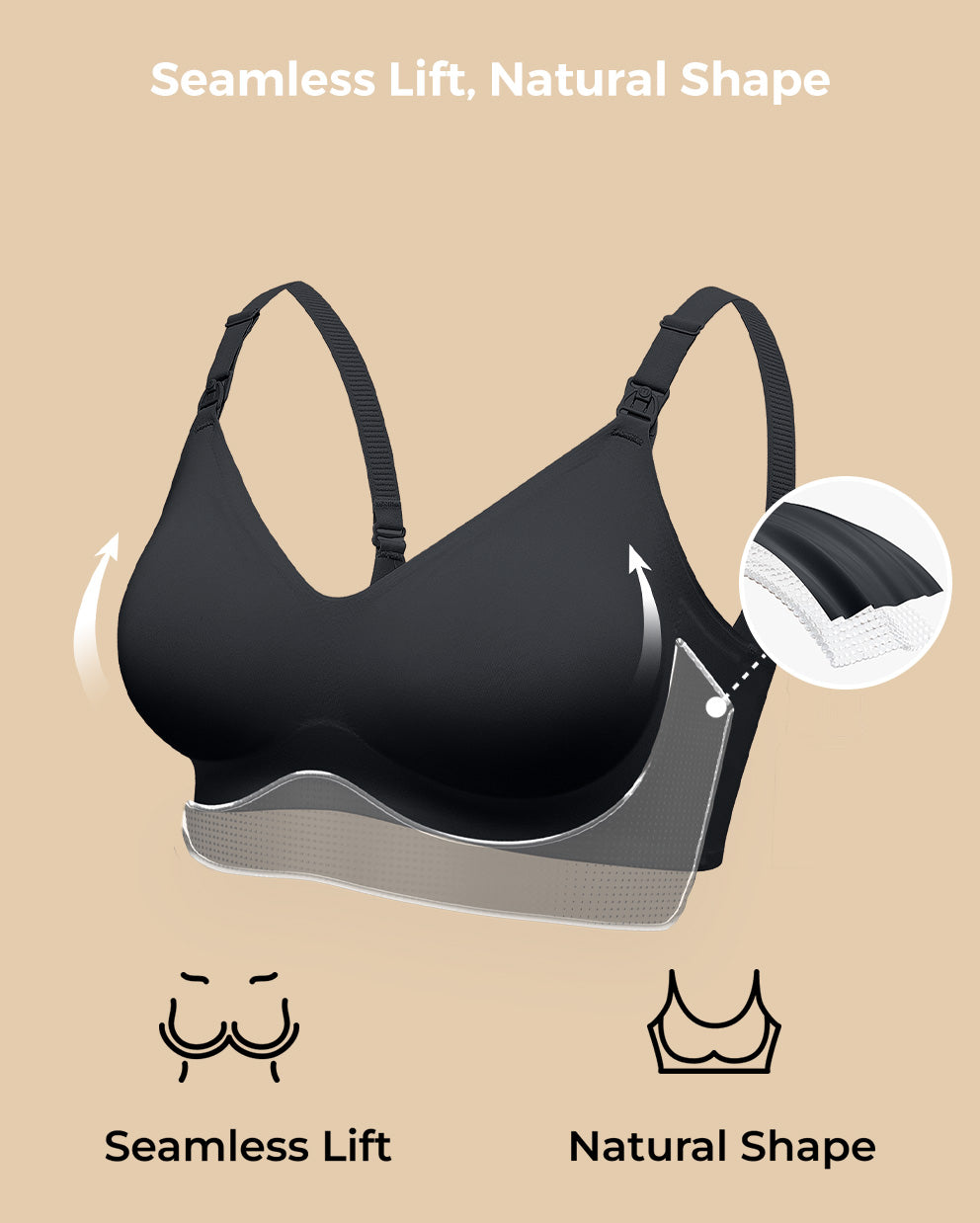 SMOOTH - Sujetador de lactancia ultrasuave y omni (pack de 2)