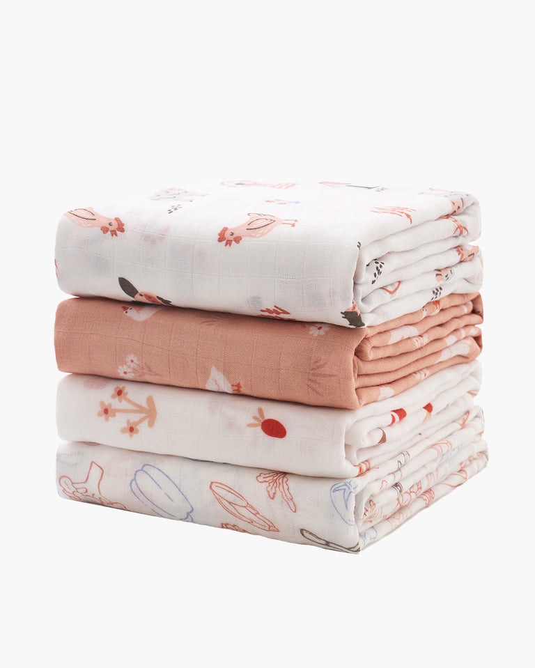 Translation missing: de.Momcozy Weichheit Swaddle Decken - Lila Blume (2 Pack)