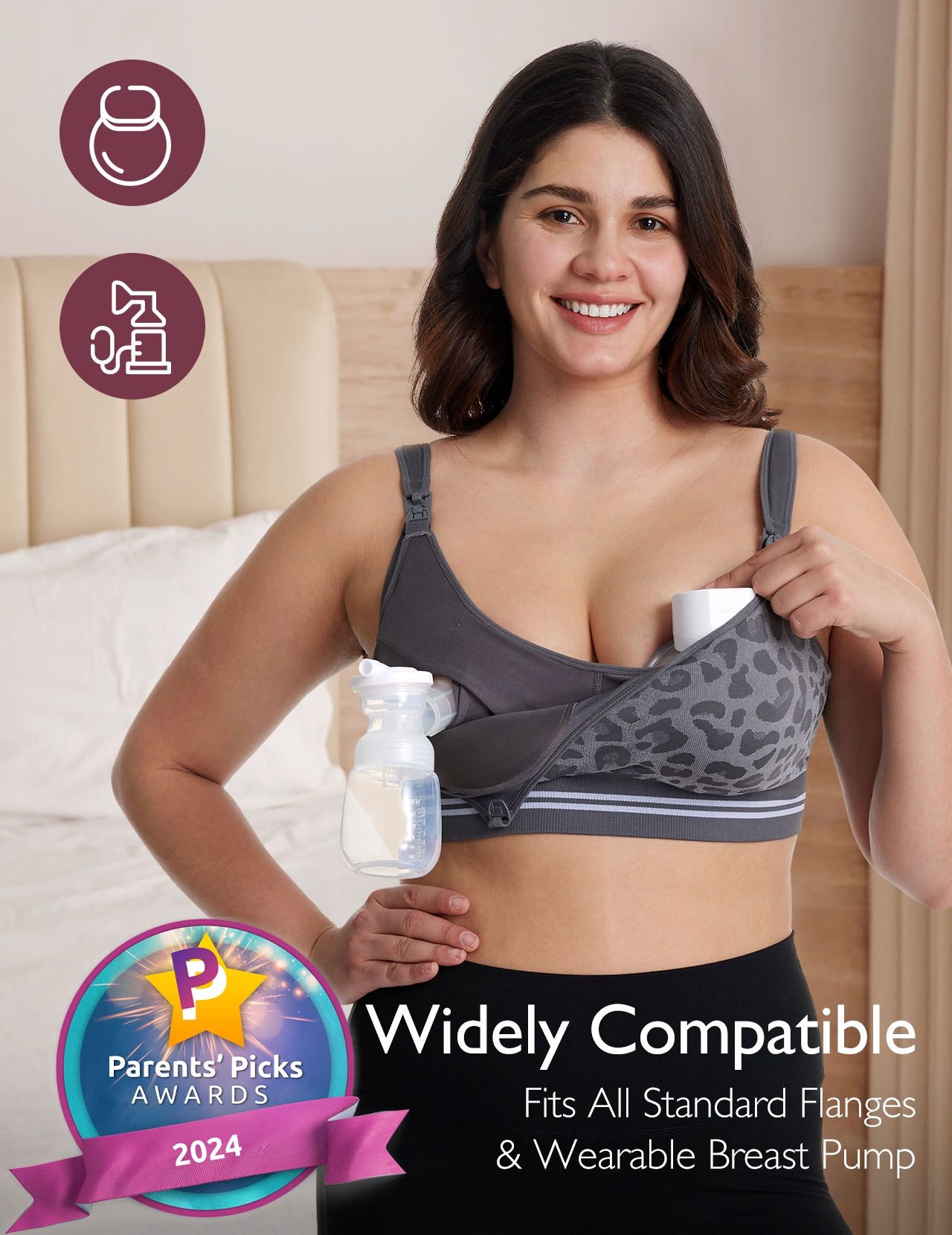 DEX - 4-in-1 Hands Free Seamless Stretch Fabric Pumping Bra