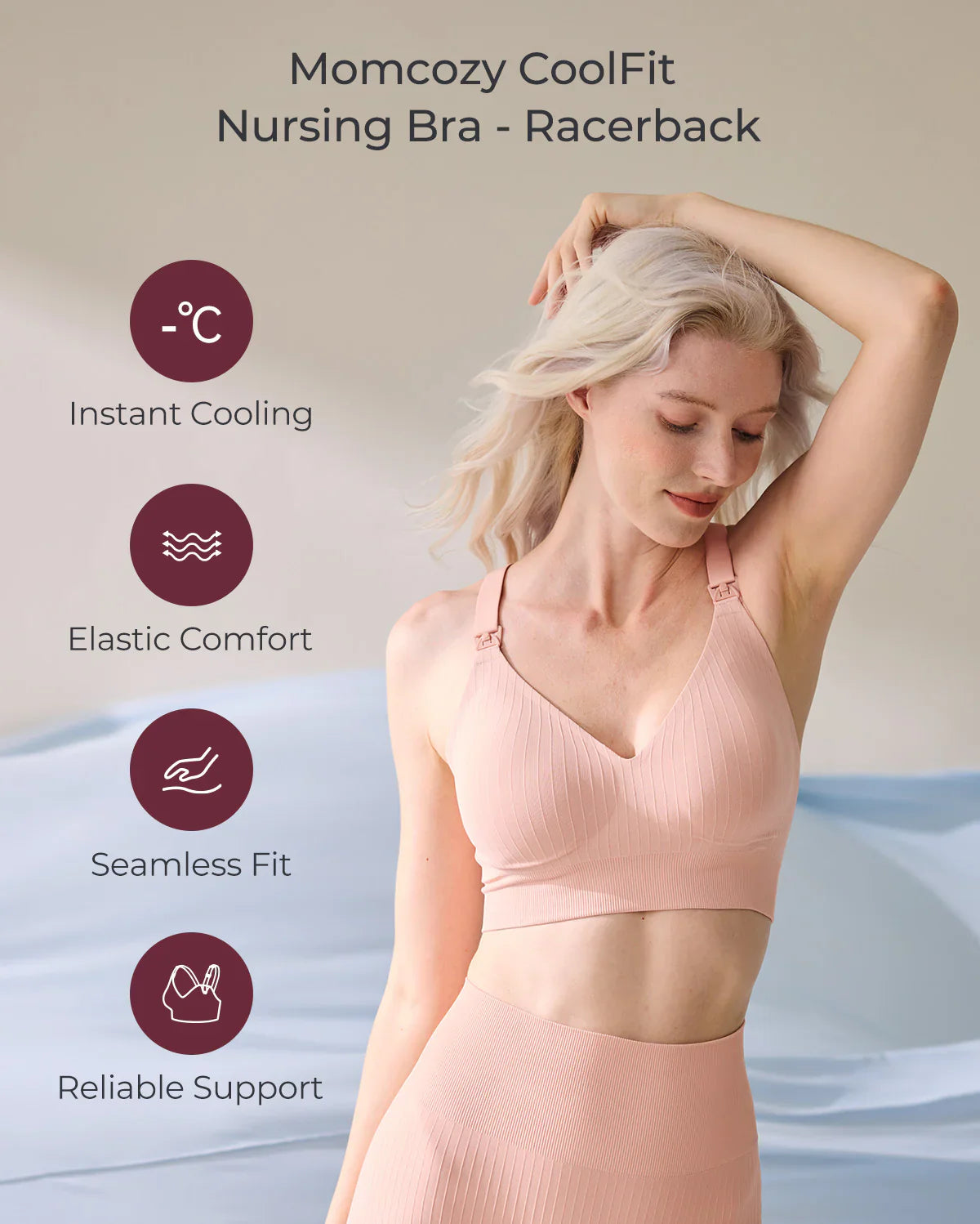 Momcozy CoolFit Biustonosz Sportowy do Karmienia – Racerback