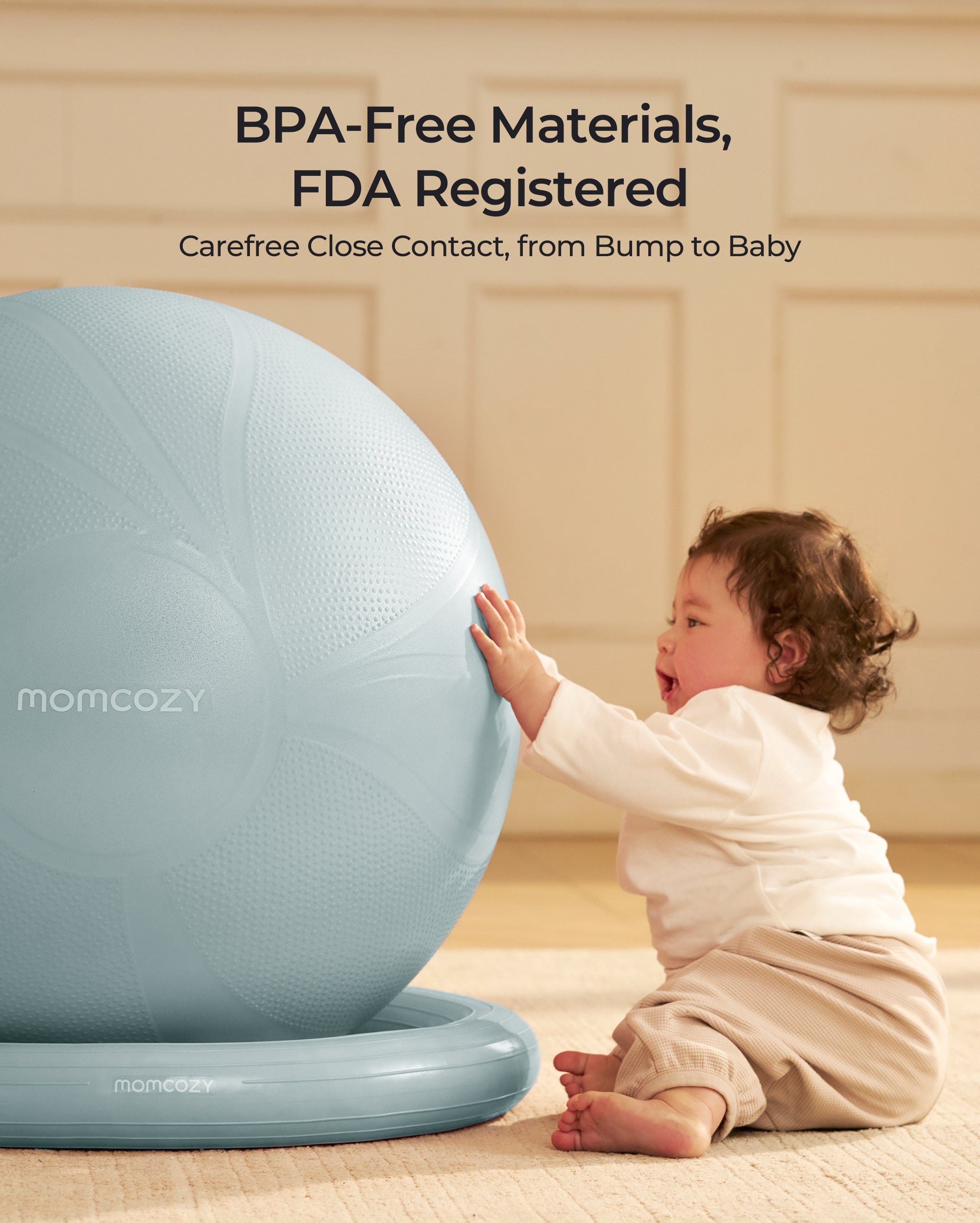 Momcozy BirthEase Maternity Exercise Ball-Glacier Blue
