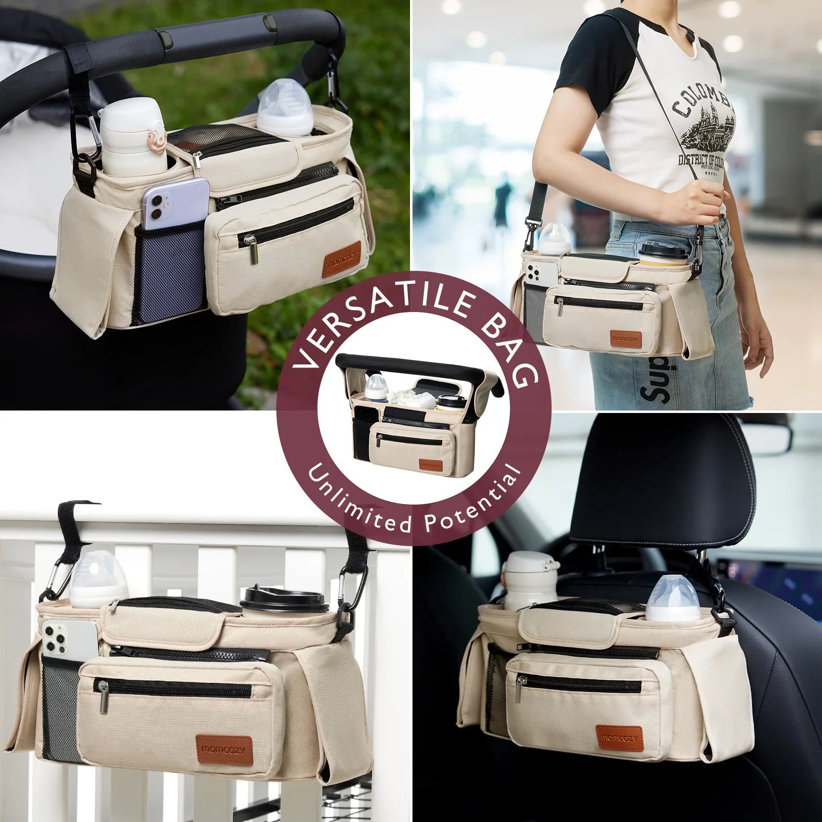 Momcozy Stroller Organizer - All-in-One Cup Holder & Pet Strollers