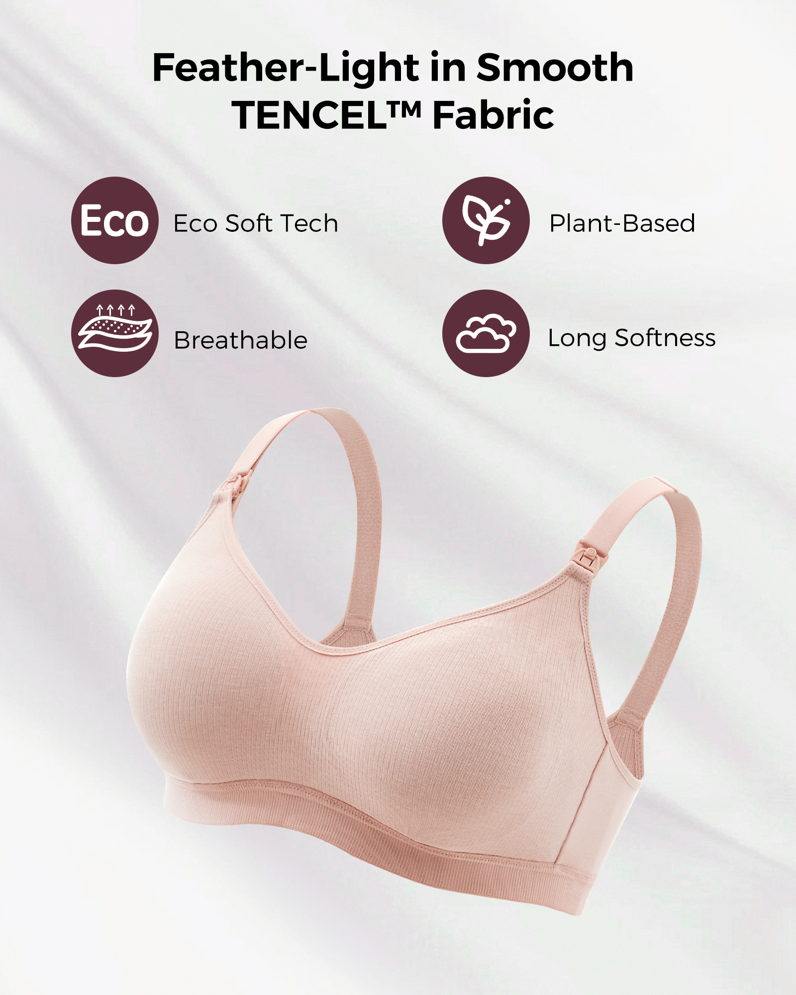 Soutien-gorge de tirage sans fil et sans coutures en tissu Tencel™ Momcozy