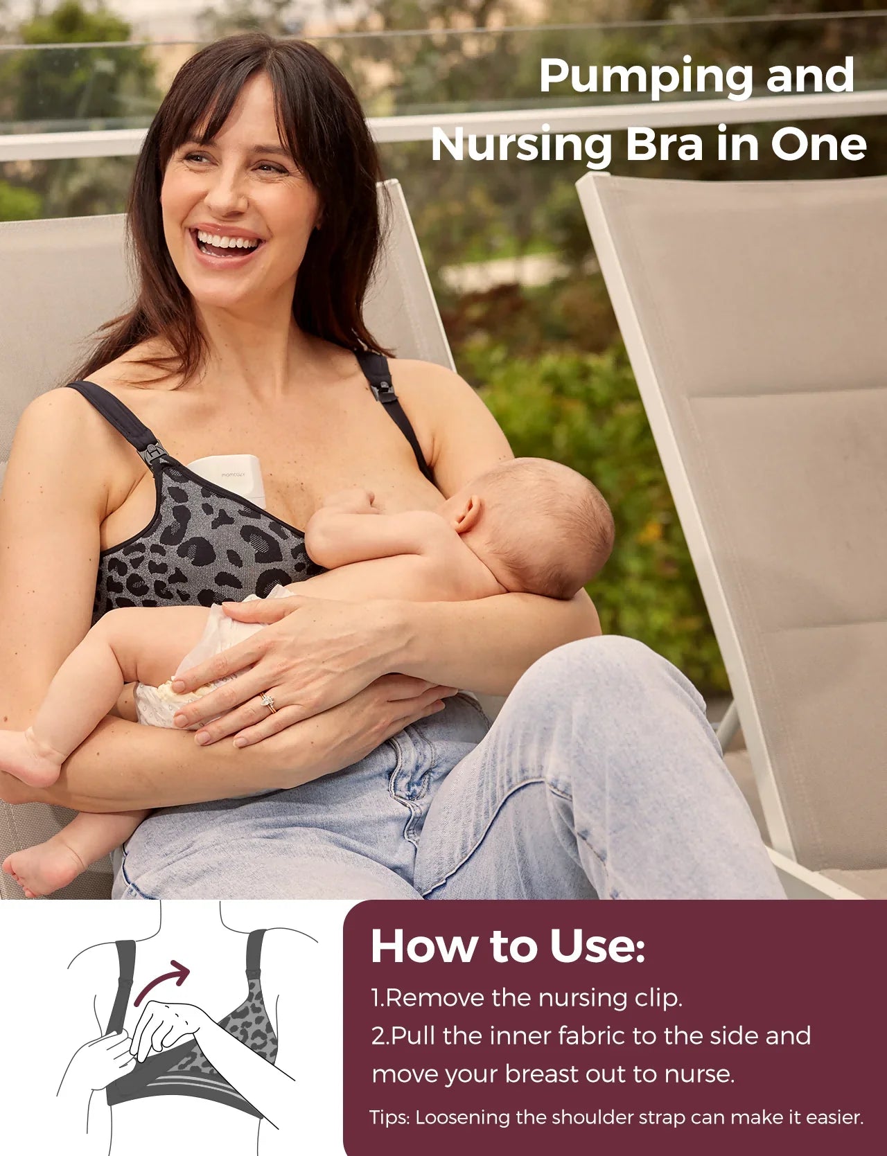 DEX - 4-in-1 Hands Free Seamless Stretch Fabric Pumping Bra