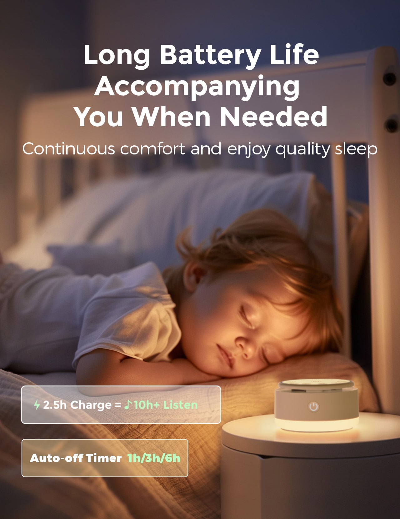 Momcozy Baby Sound Machine - Long Battery Life (Warm Light)