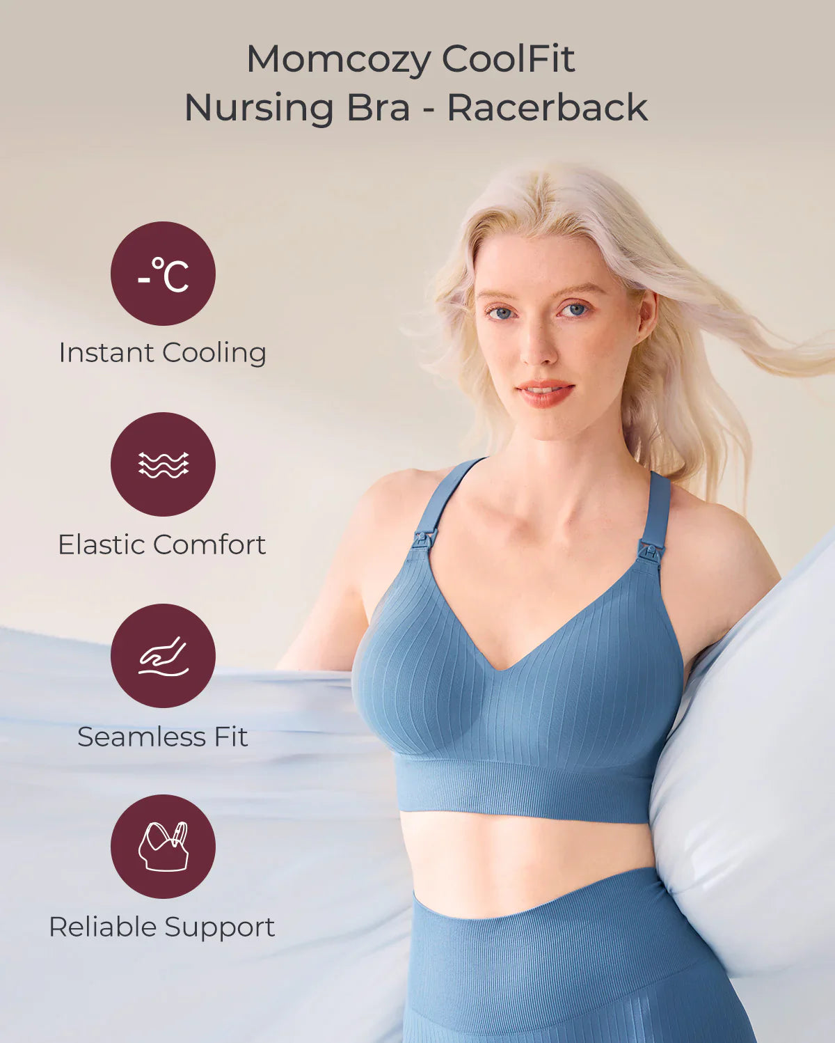 Momcozy CoolFit Biustonosz Sportowy do Karmienia – Racerback