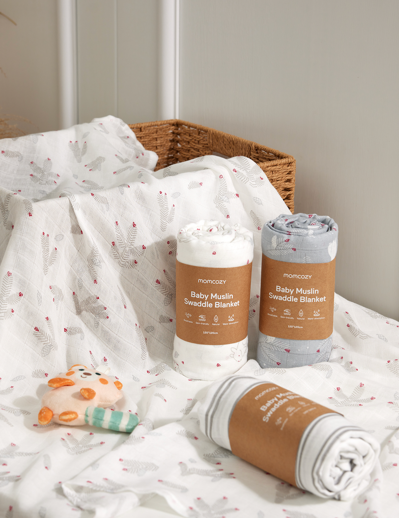 Momcozy Muslin Smouddle Baby Couvertures, 4 pack