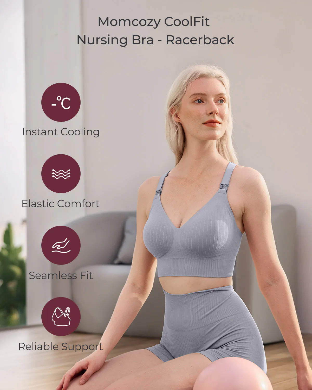 Momcozy CoolFit Biustonosz Sportowy do Karmienia – Racerback