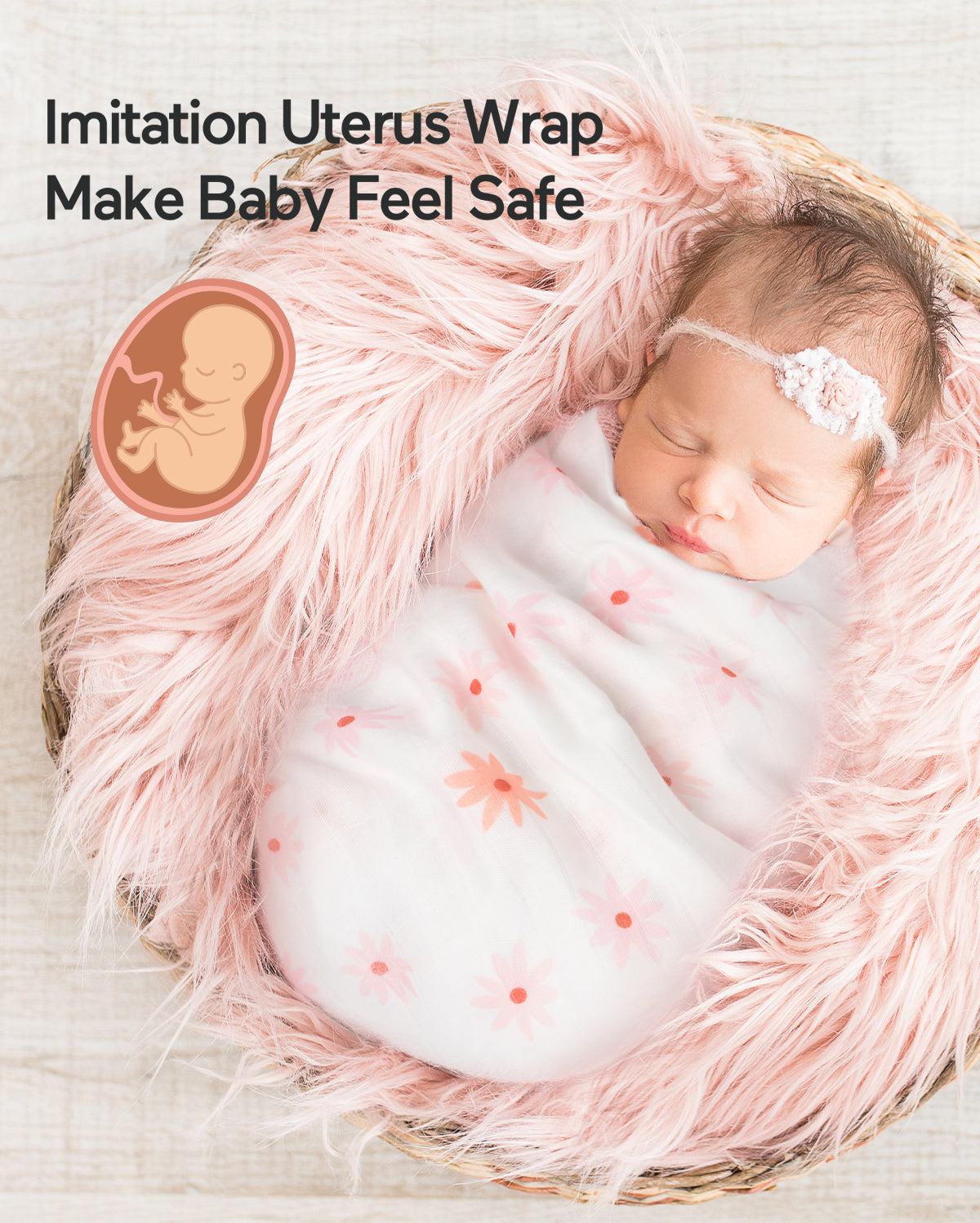 Momcozy Weichheit Swaddle Decken - Herzblume (4 Pack)