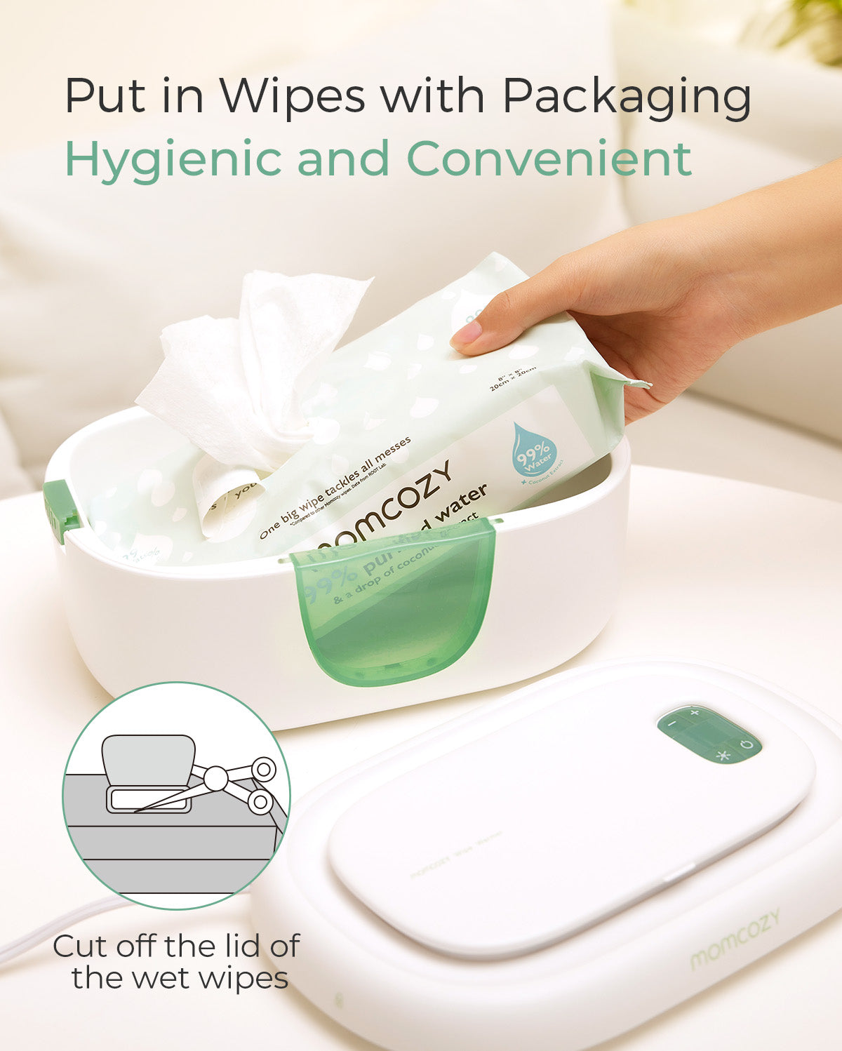 Chauffe-lingettes pour bébé grande capacité Momcozy