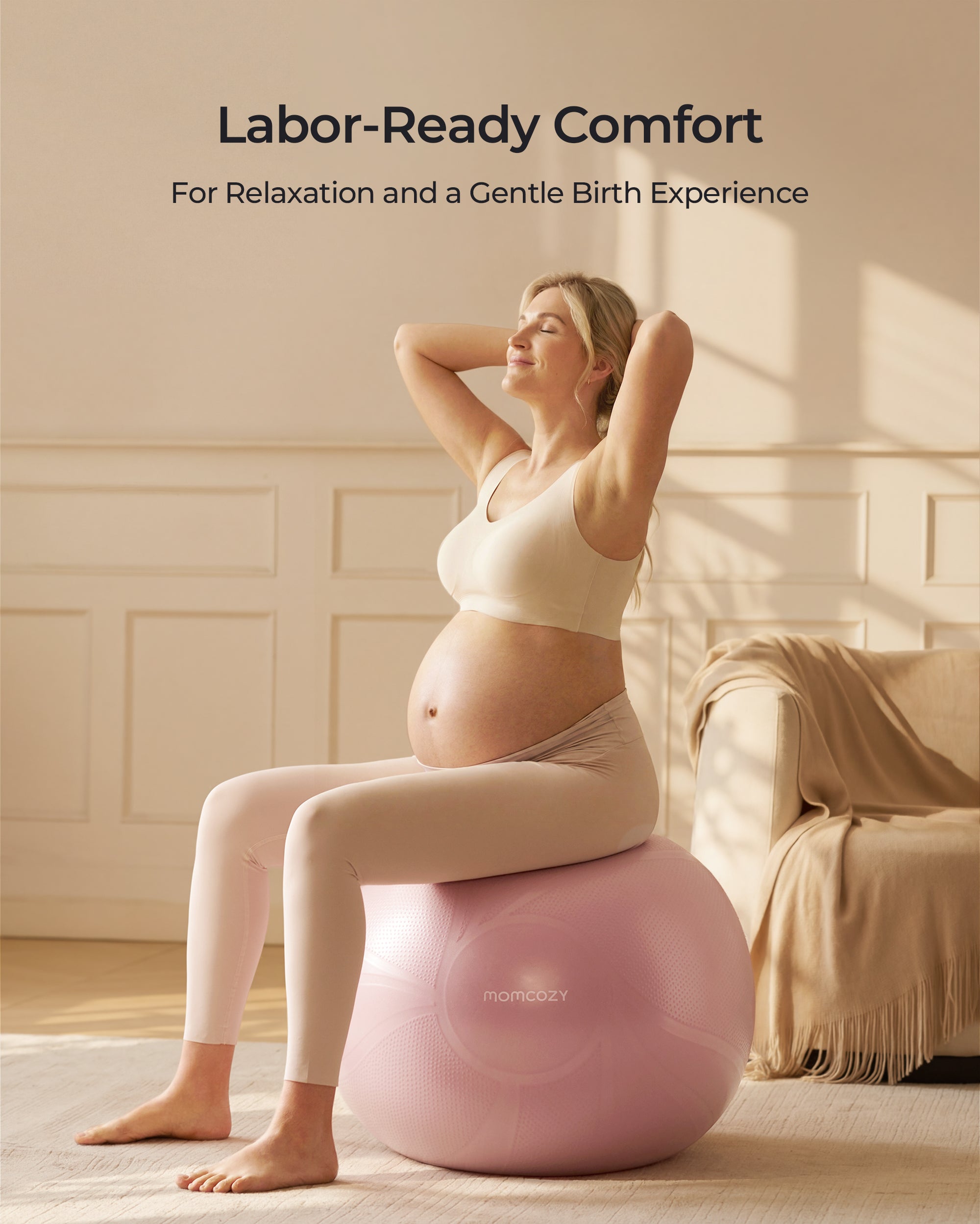 Momcozy BirthEase Maternity Exercise Ball-Petal Sky
