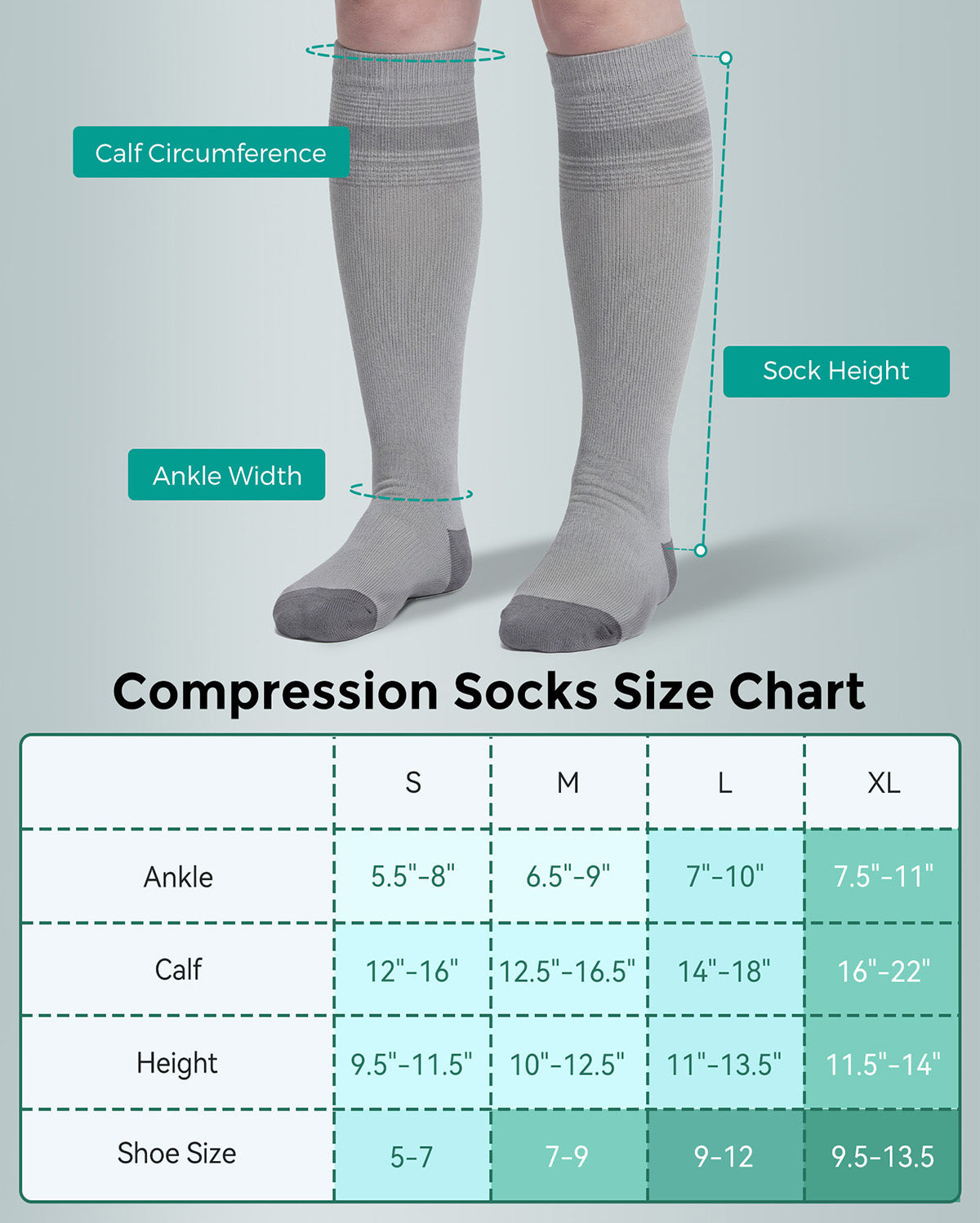 Momcozy Medical Socks 20-30mmHg 2 Pairs