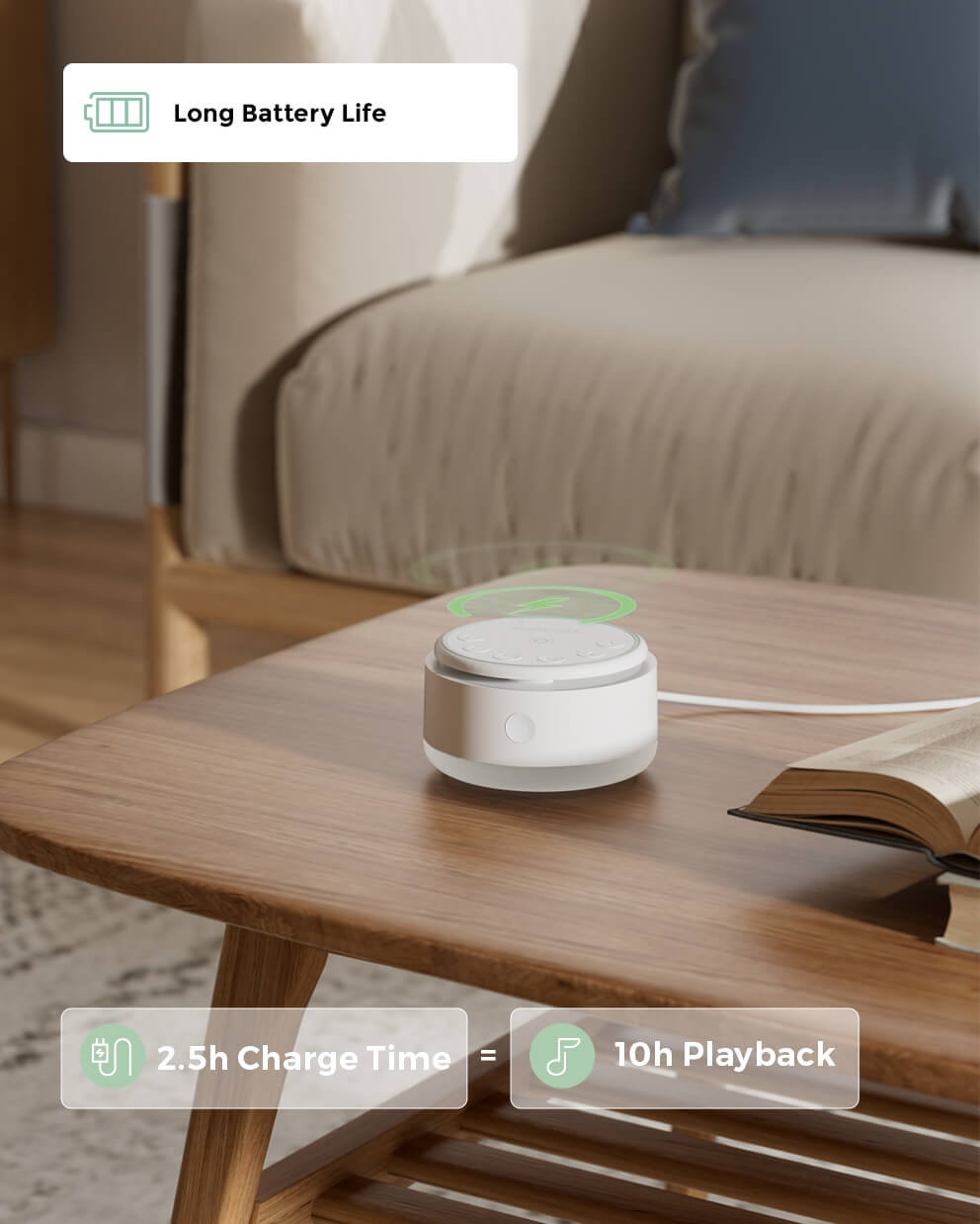 Machine sonore portable pour bébé Momcozy – Bruit blanc, Longue durée de batterie