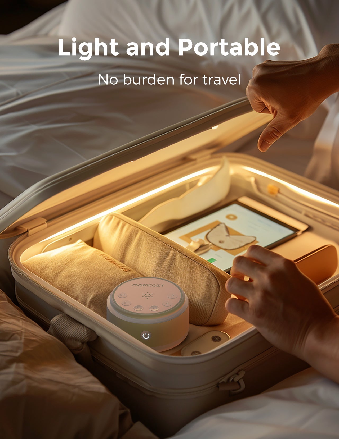 Momcozy Baby Sound Machine - Long Battery Life (Warm Light)