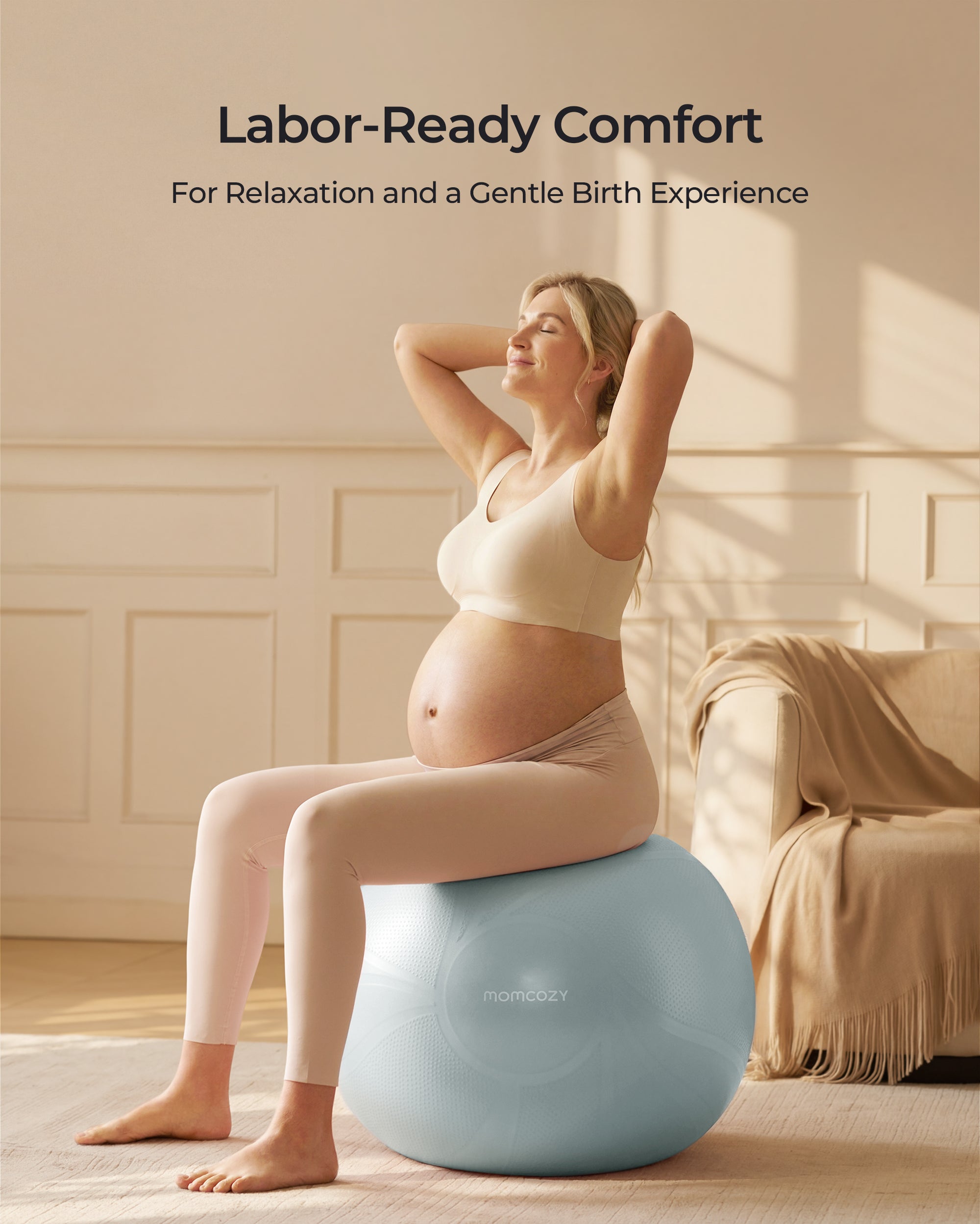 Momcozy BirthEase Maternity Exercise Ball-Glacier Blue